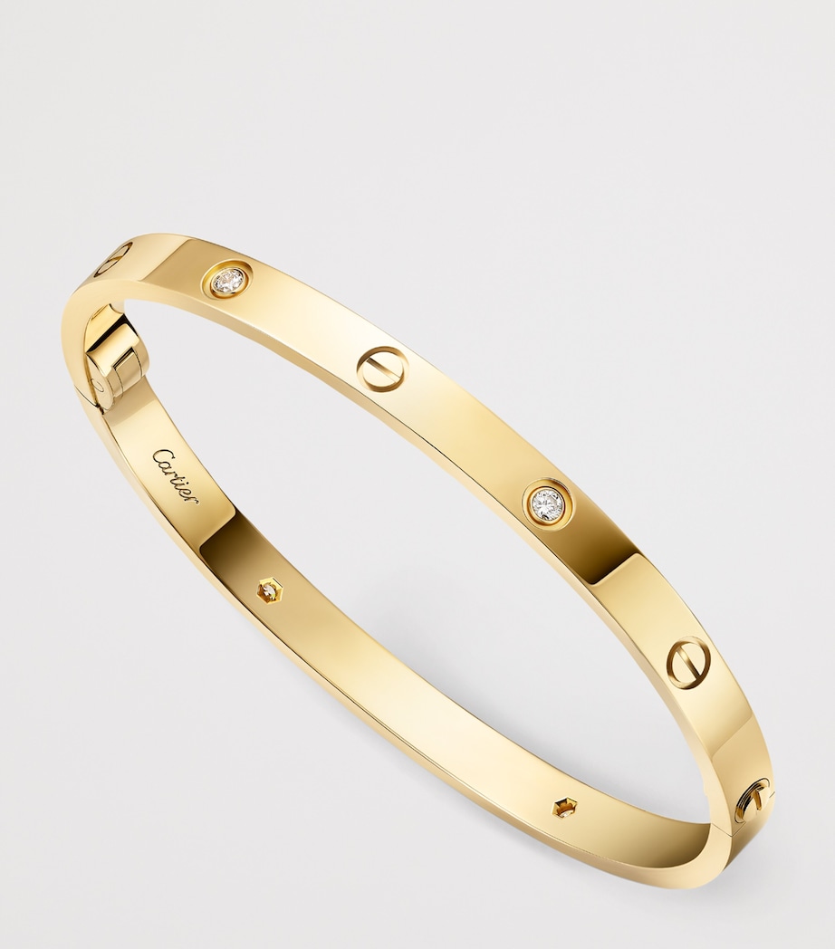 Medium Yellow Gold and Diamond LOVE Bracelet YELLOW GOLD Image 8