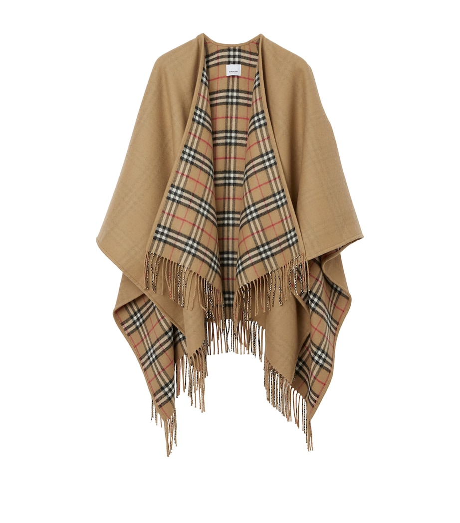 Wool Reversible Check Cape ARCHIVE BEIGE Image 1
