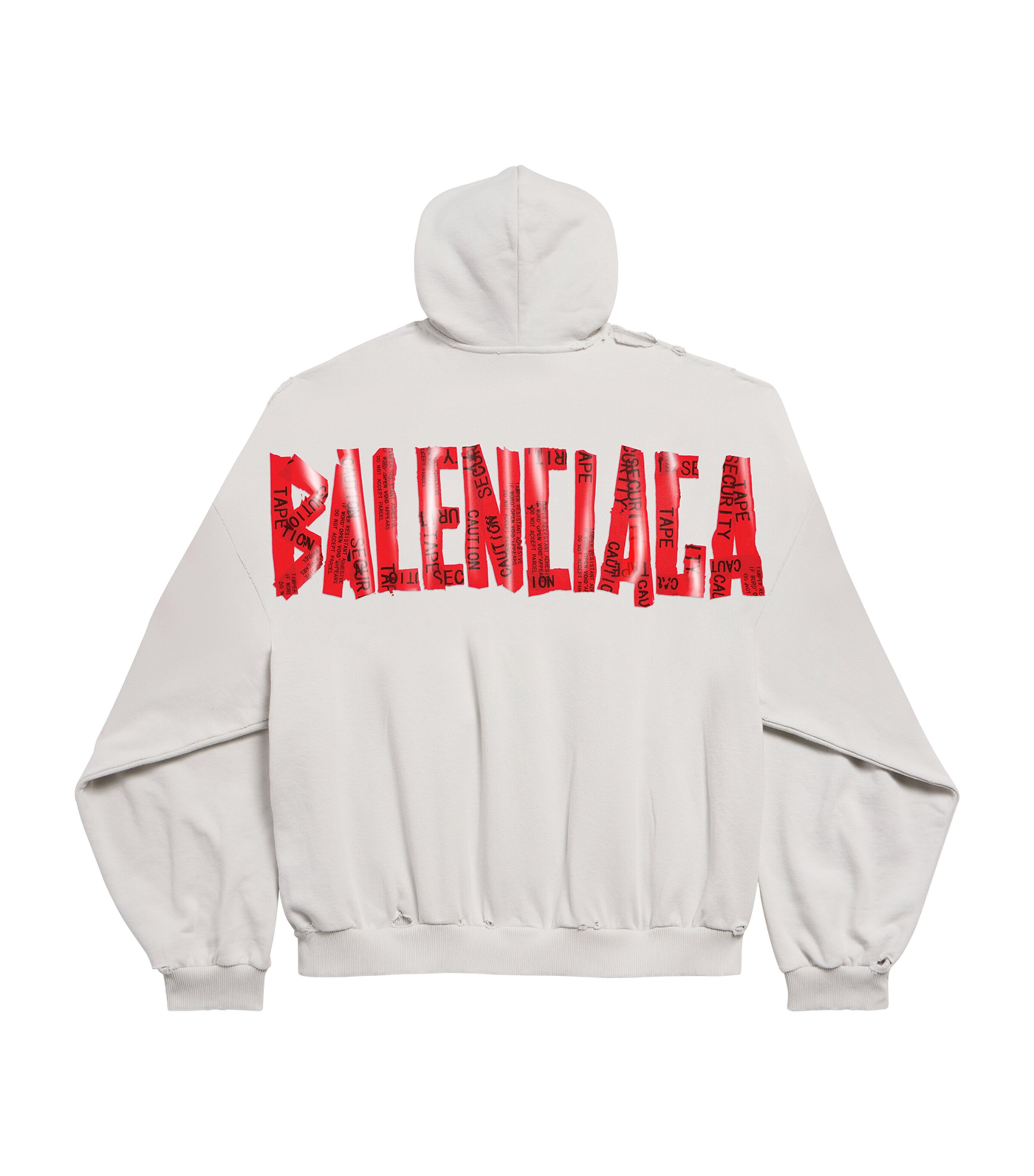 Balenciaga Mens Cotton Caution Zip-Up Hoodie Image 2