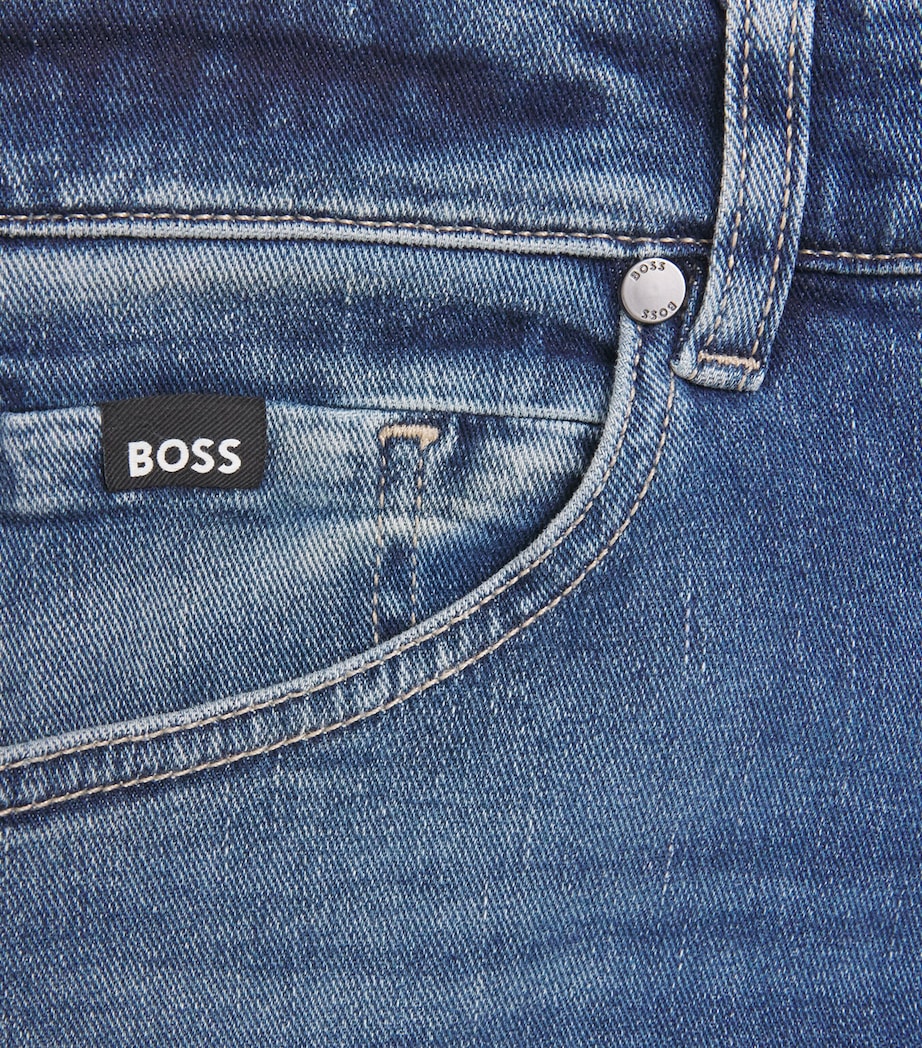 BOSS Mens Stretch-Denim Slim Jeans Medium Blue Image 6