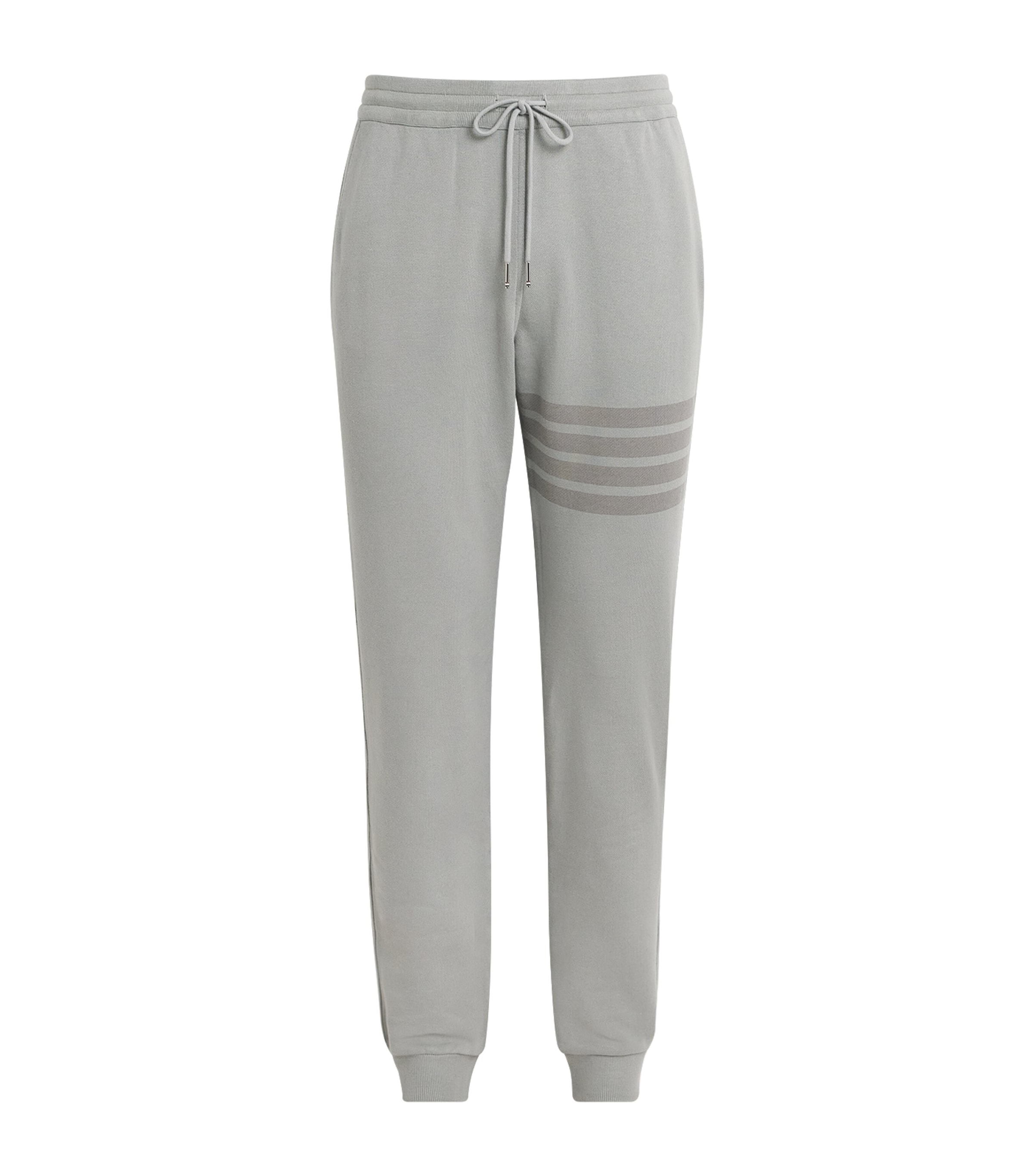 Thom Browne Mens Cotton 4-Bar Sweatpants Lt Grey Image 1