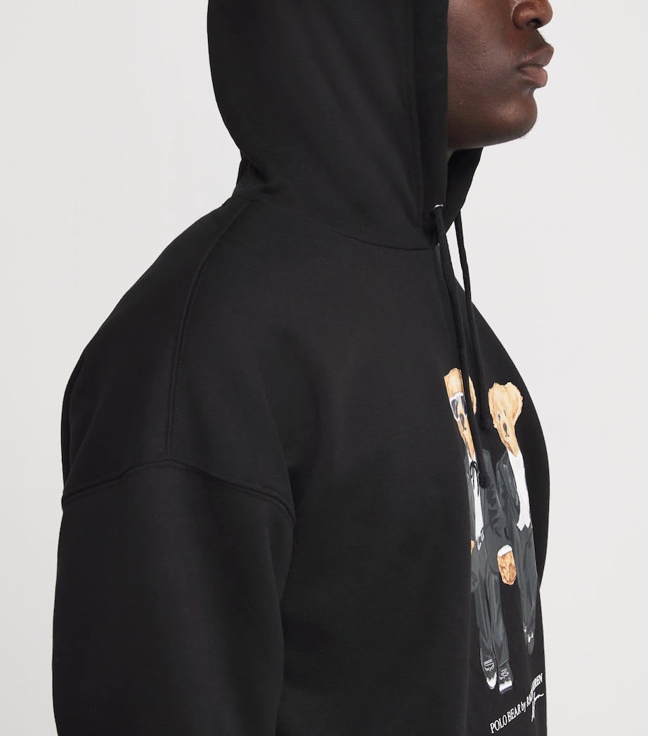 Cotton-Blend Ralph and Ricky Polo Bear Hoodie BLACK Image 6