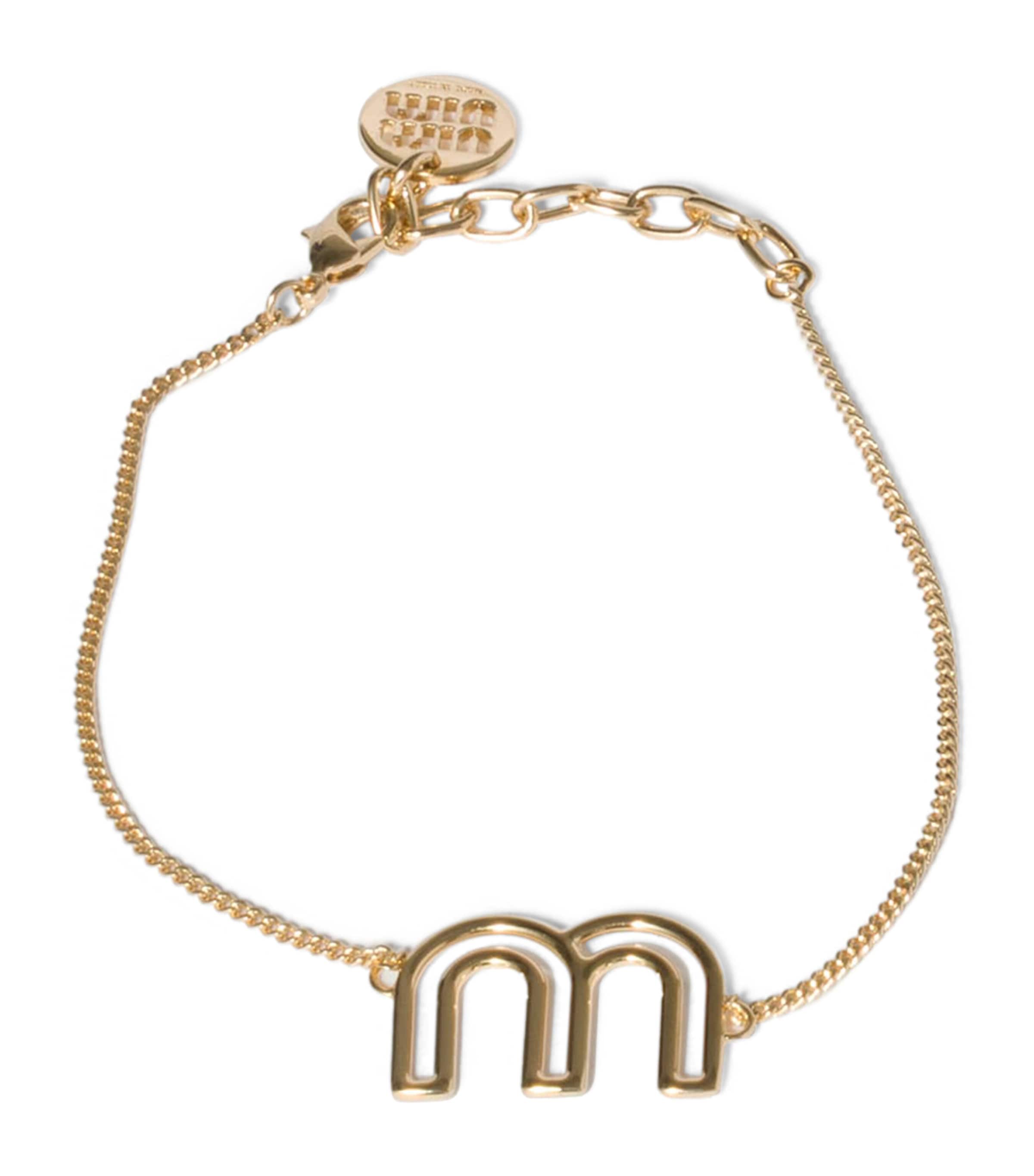 Miu Miu Logo Chain Bracelet Gold/silver Image 1