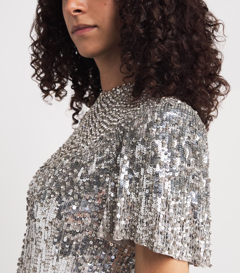 Jenny Packham Womens Embellished Viola Gown Ammonite Image 5