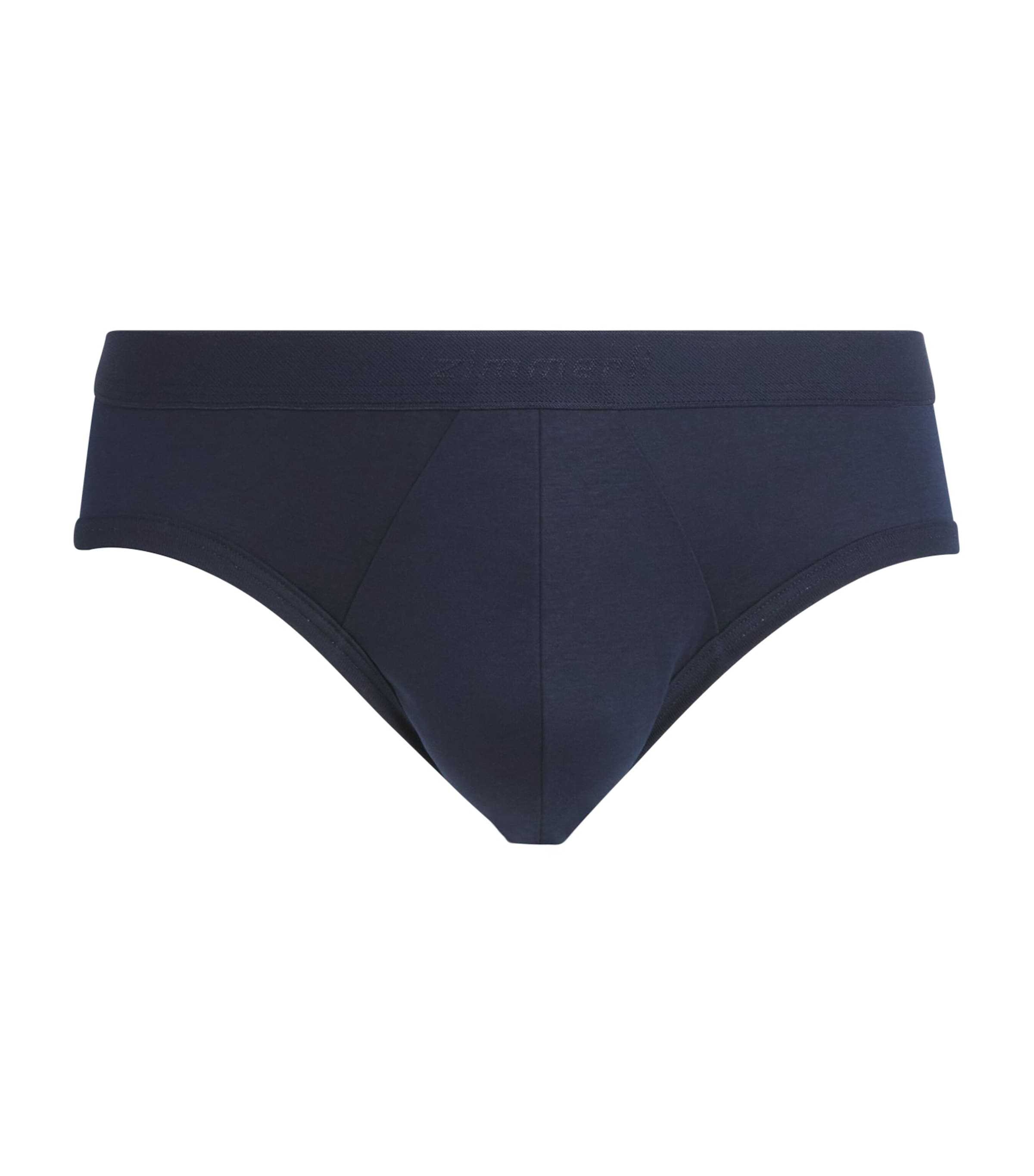Zimmerli Mens Sea Island Cotton Briefs Navy Image 1