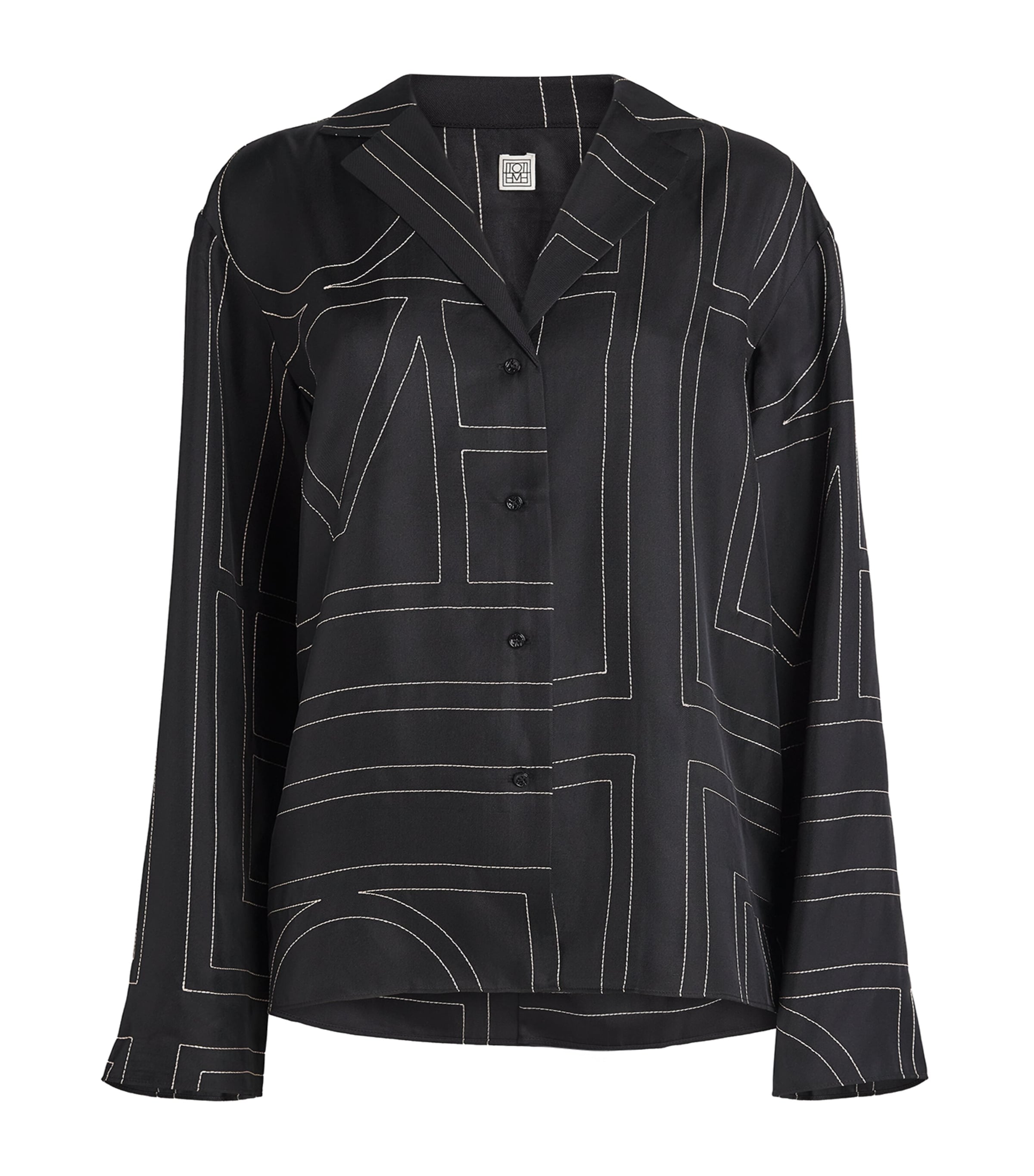 Silk Embroidered Monogram Shirt BLACK MONOGRAM 925 Image 1
