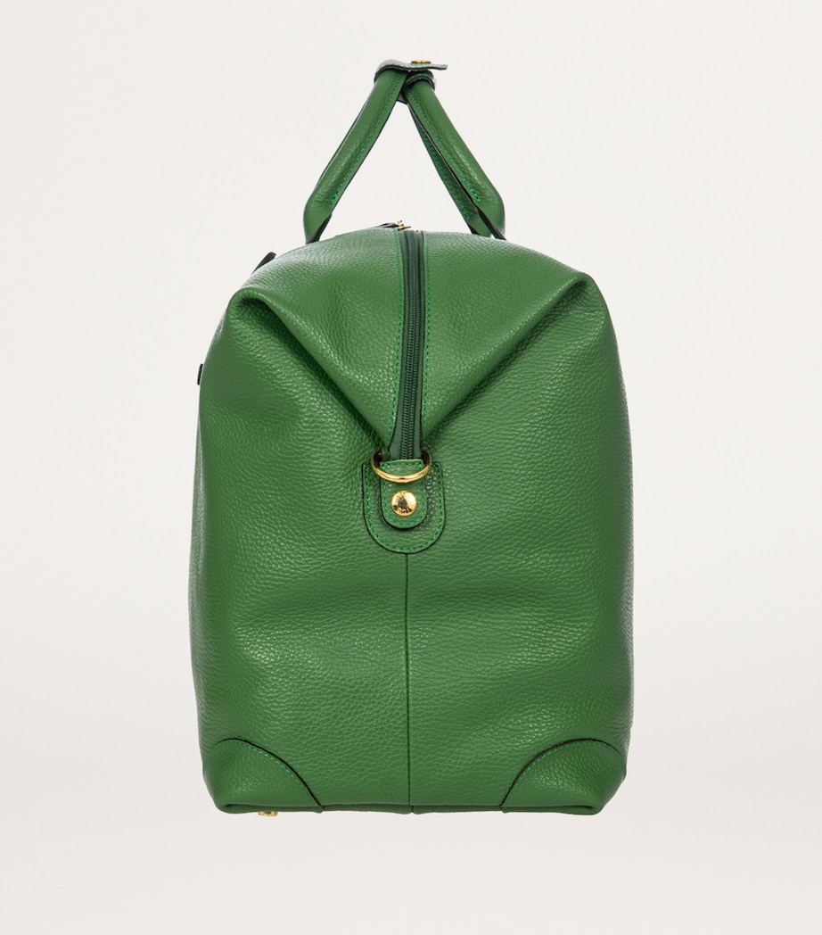 x Harrods Leather Bellagio Holdall BLACK & GREEN Image 4