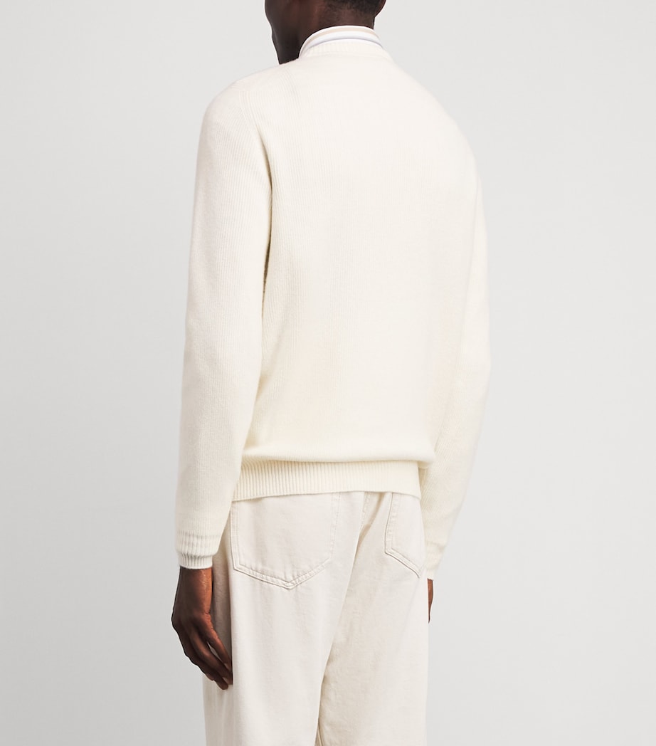 Fioroni Cashmere Mens Cashmere Crew-Neck Sweater Latte Image 5