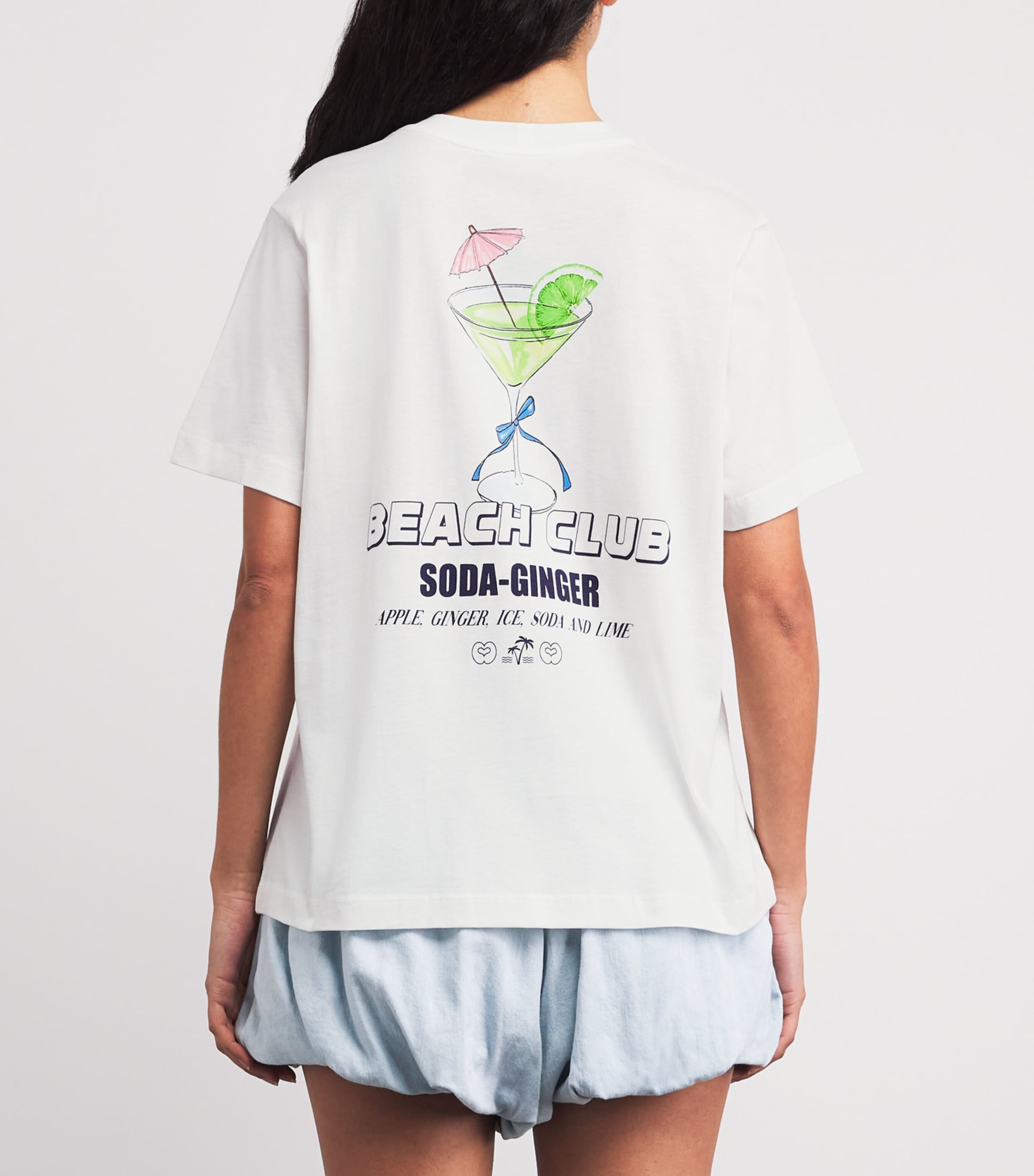 Maje Womens Cotton Graphic T-Shirt White Image 5