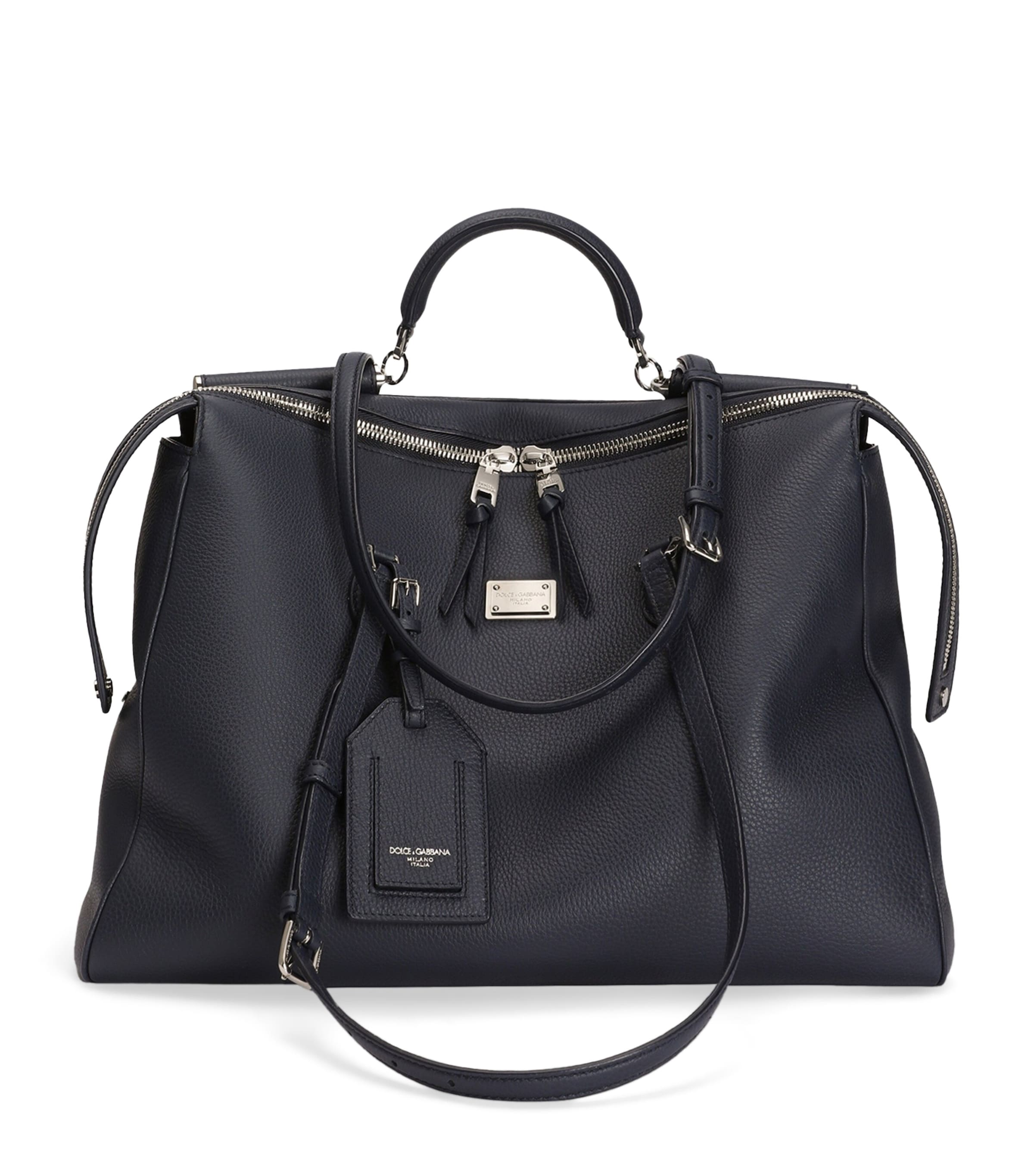 Dolce&Gabbana Leather-Blend Top-Handle Bag Blue Image 1