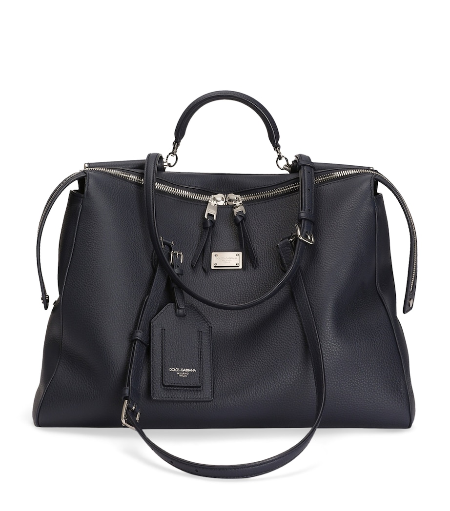 Dolce&Gabbana Leather-Blend Top-Handle Bag Blue Image 1