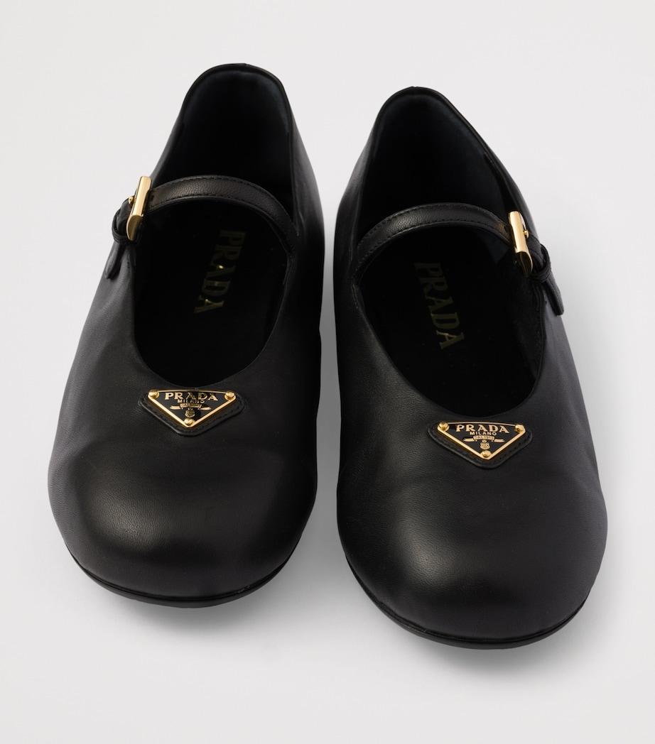 Prada Nappa Leather Ballet Flats Black Image 5