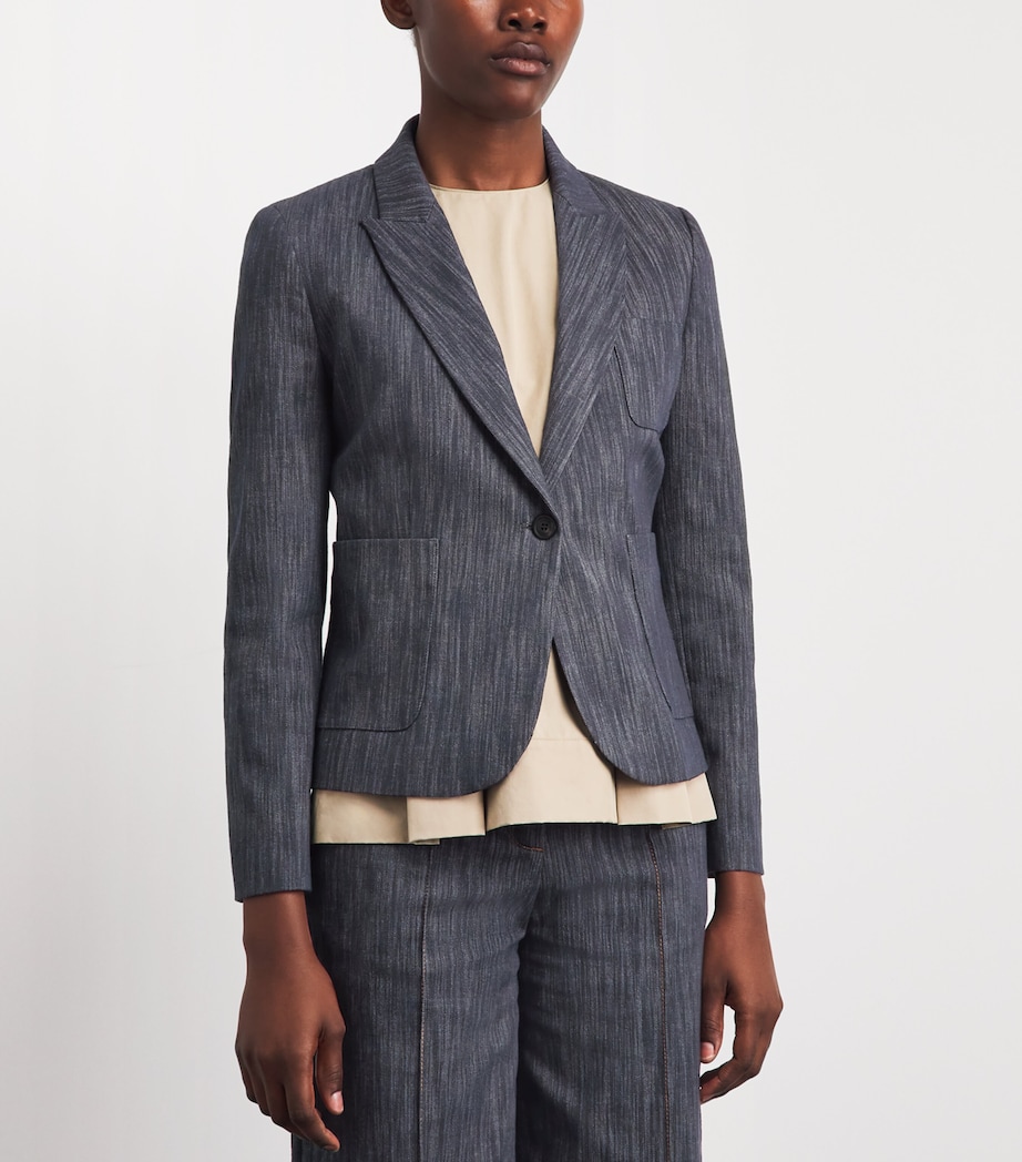 Eleventy Womens Single-Breasted Blazer Blu Image 4