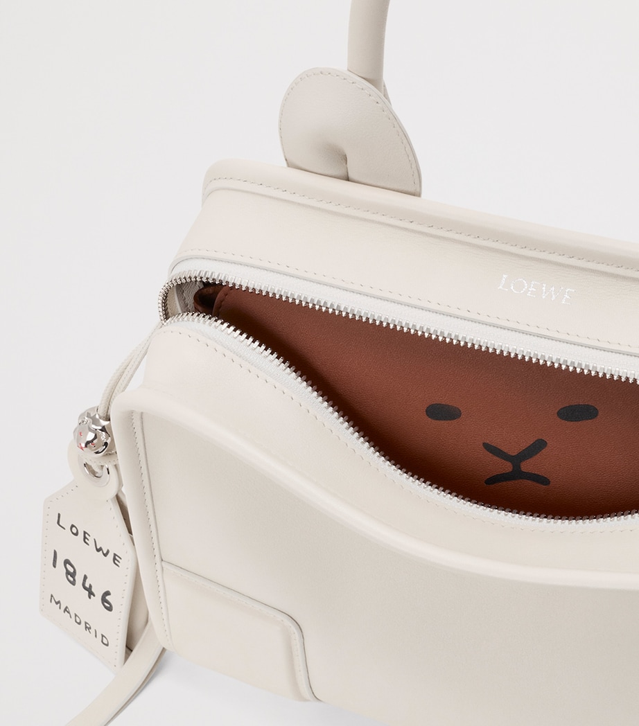 LOEWE Small Leather Amazona 180 Top-Handle Bag Soft White Image 6