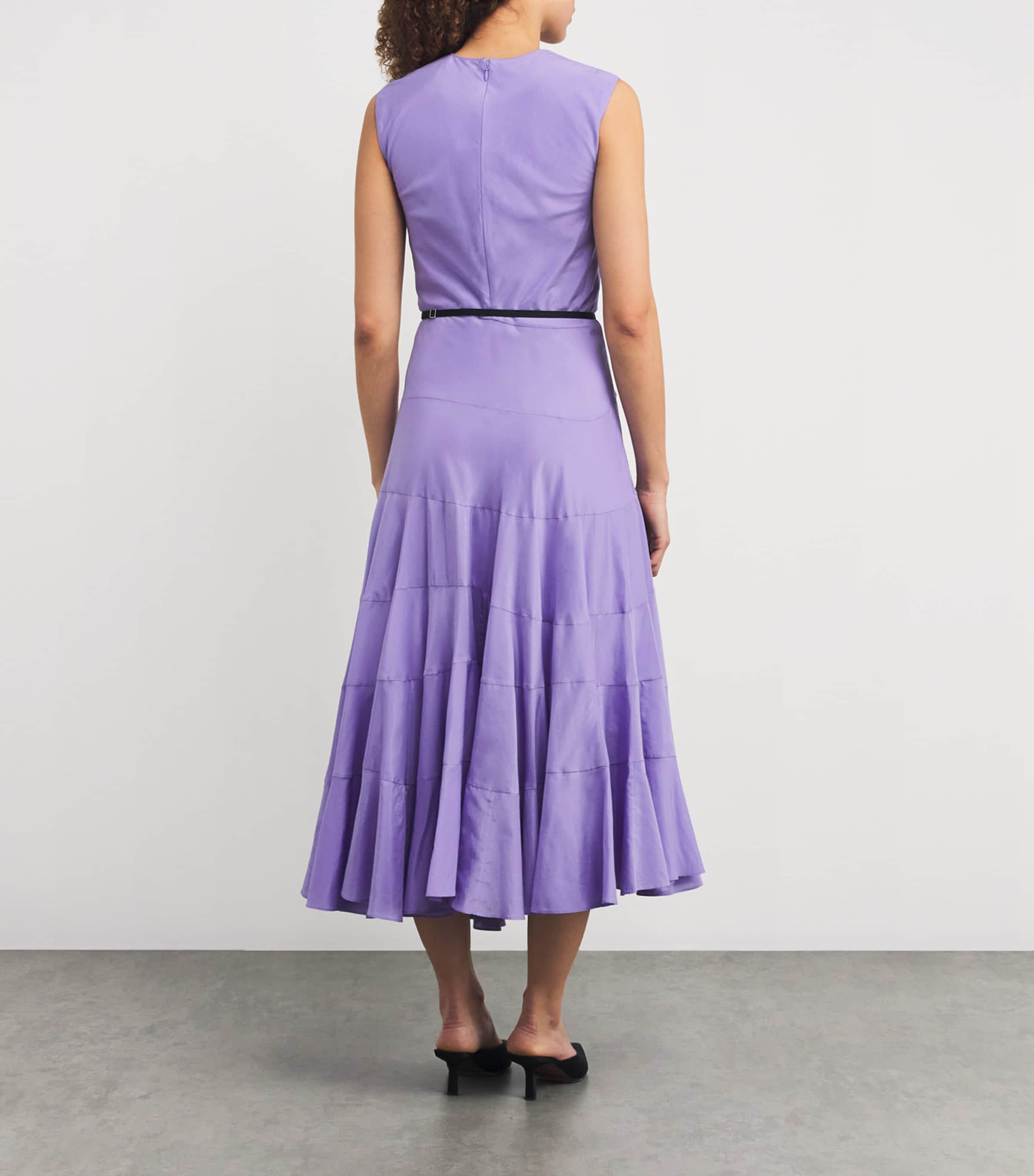 Tory Burch Cotton-Silk Flared Midi Dress | Harrods US