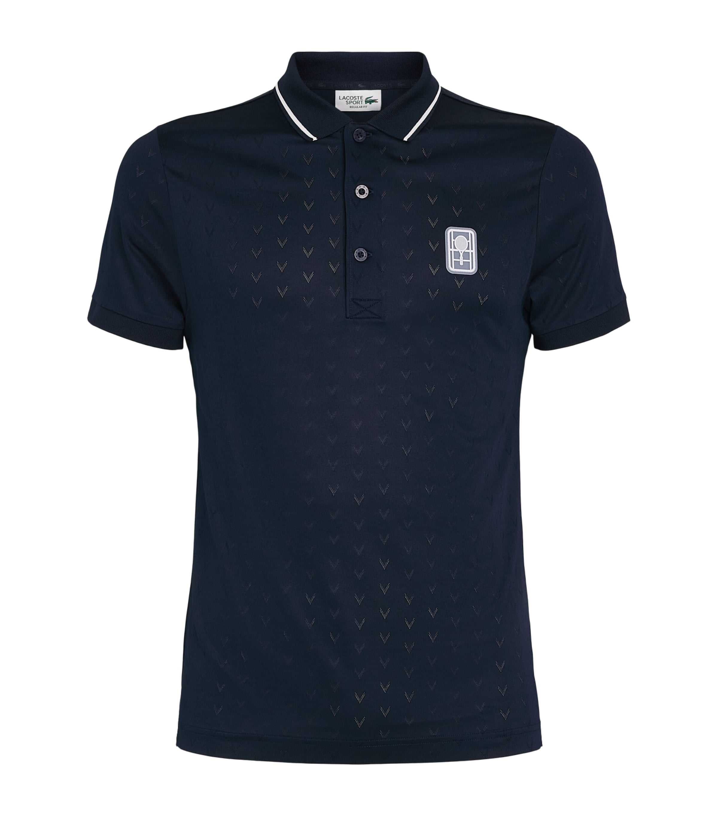 Lacoste Mens Tennis Heritage Ultra-Dry Stretch Polo Shirt Navy Blue Image 1