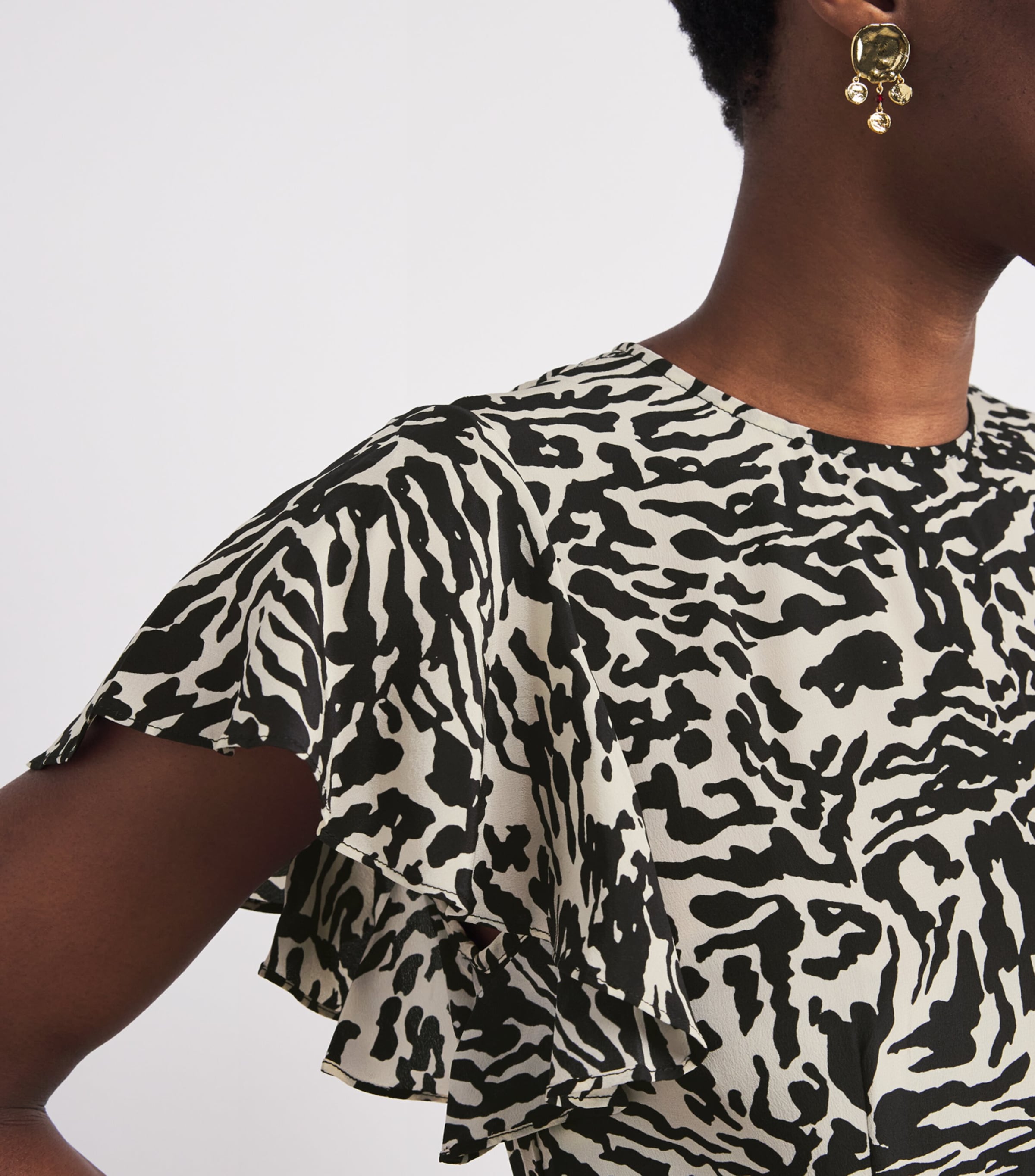 Silk Amaia Midi Dress SPOTTED JASPER Image 6