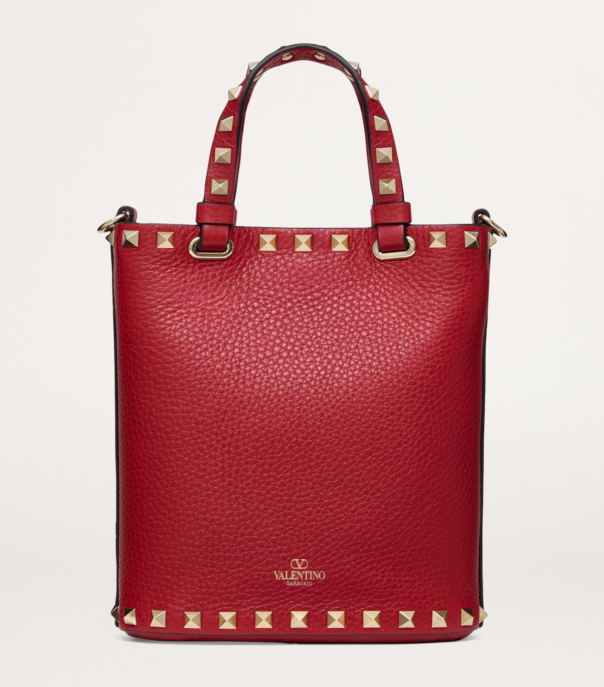 Valentino Garavani Mini Leather Rockstud Tote Bag | Harrods US