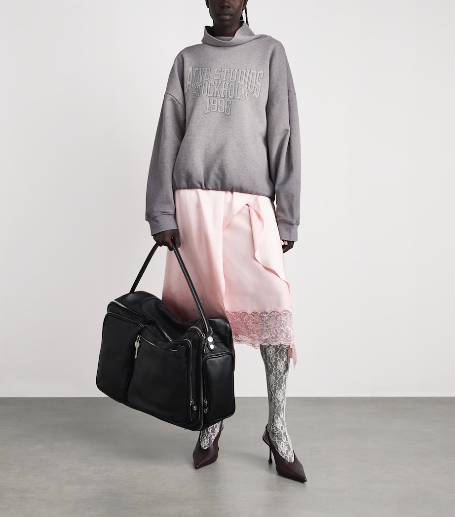 Acne Studios Womens Cotton Logo Sweatshirt Grey Melange Image 2