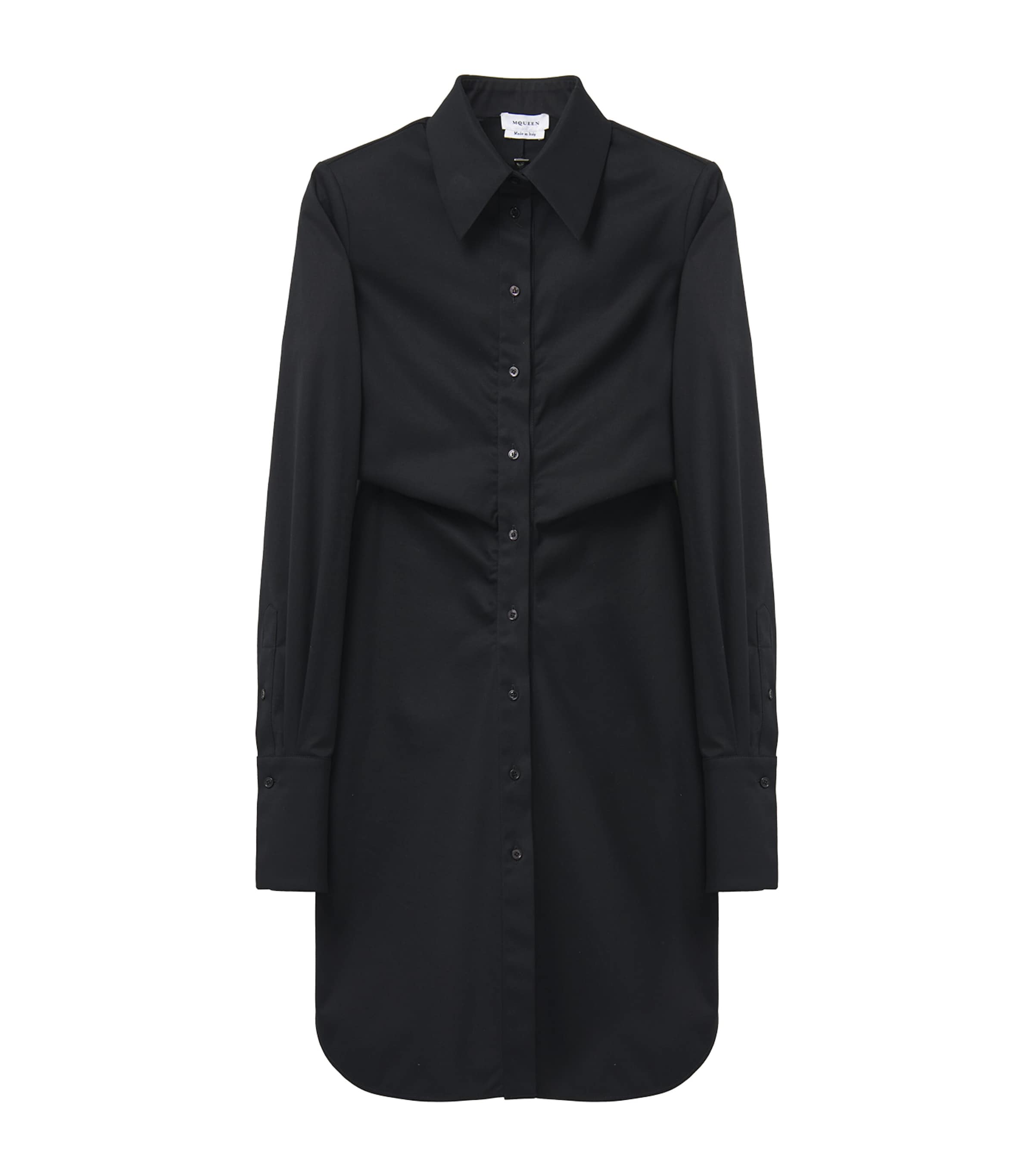 Shop Alexander Mcqueen Stretch-cotton Shirt Dress In Black