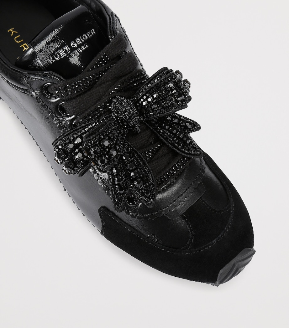 Kurt Geiger London Leather Islington Bow Sneakers Black Image 3