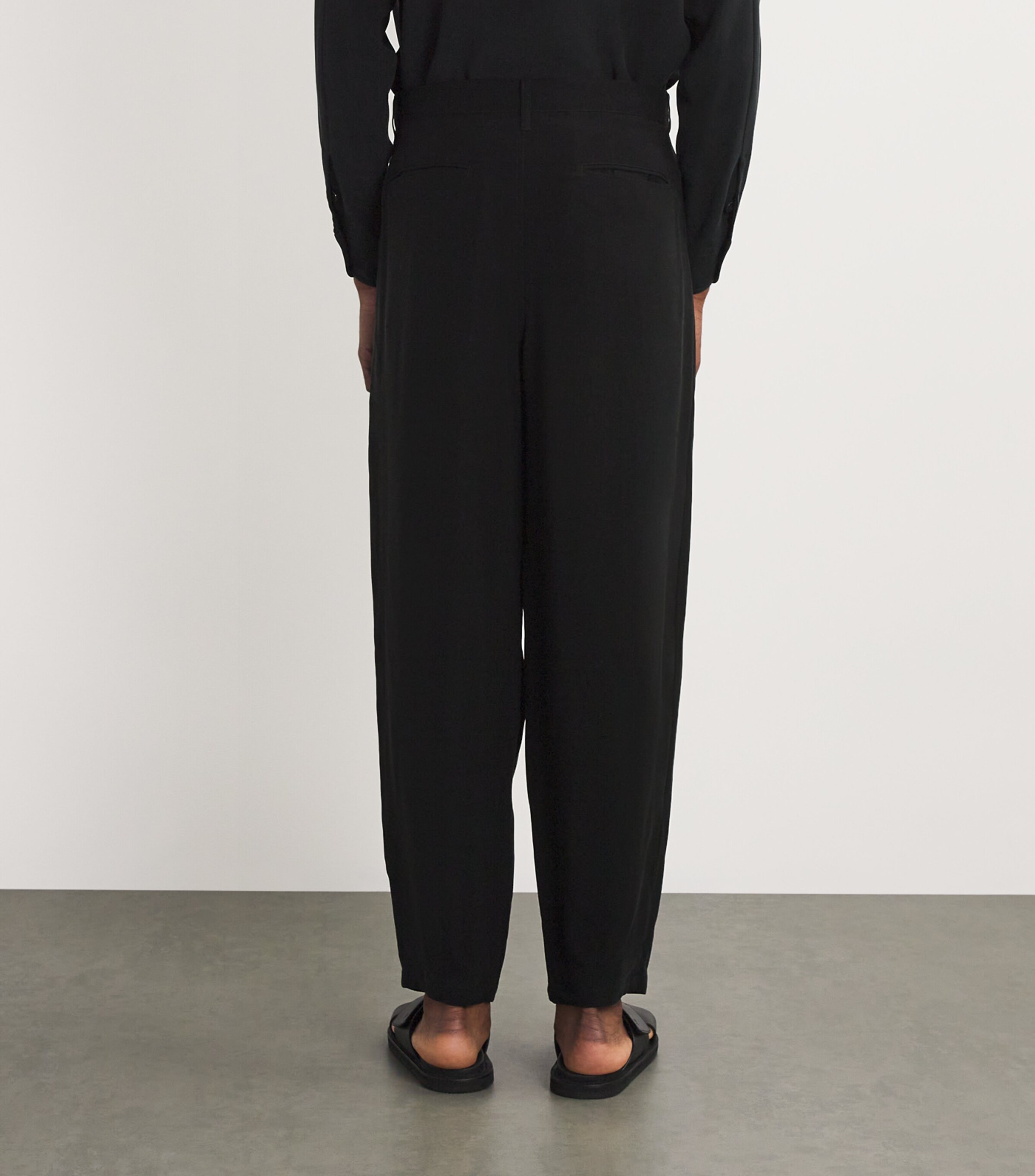 Giorgio Armani Cupro Relaxed Tailored Trousers | Harrods UK