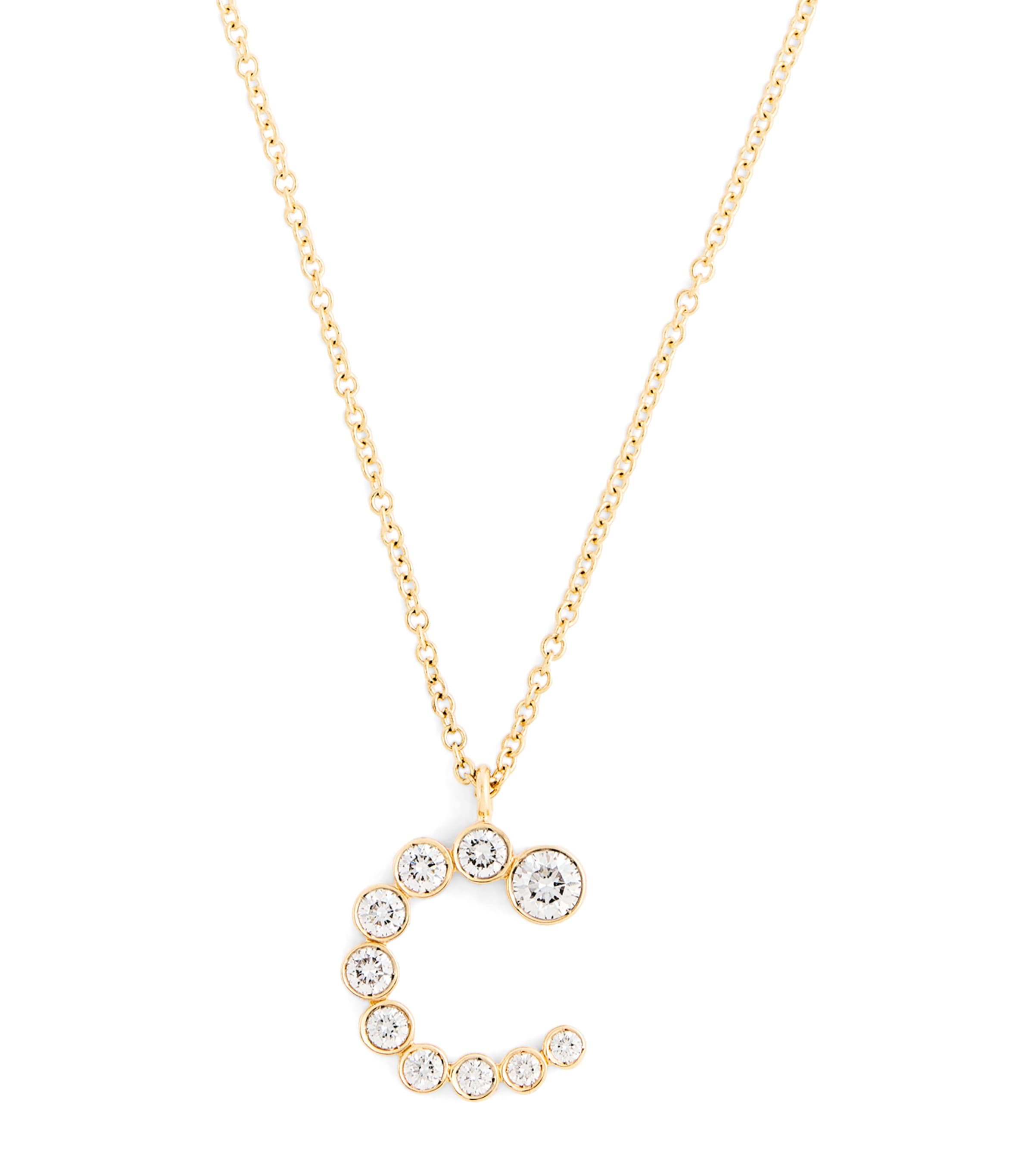 Sophie Bille Brahe Yellow Gold And Diamond Soprano 'c' Necklace