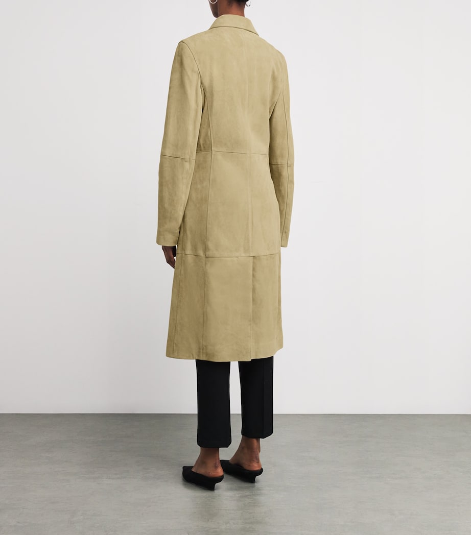 Toteme Womens Suede Cinched Coat Desert Image 4