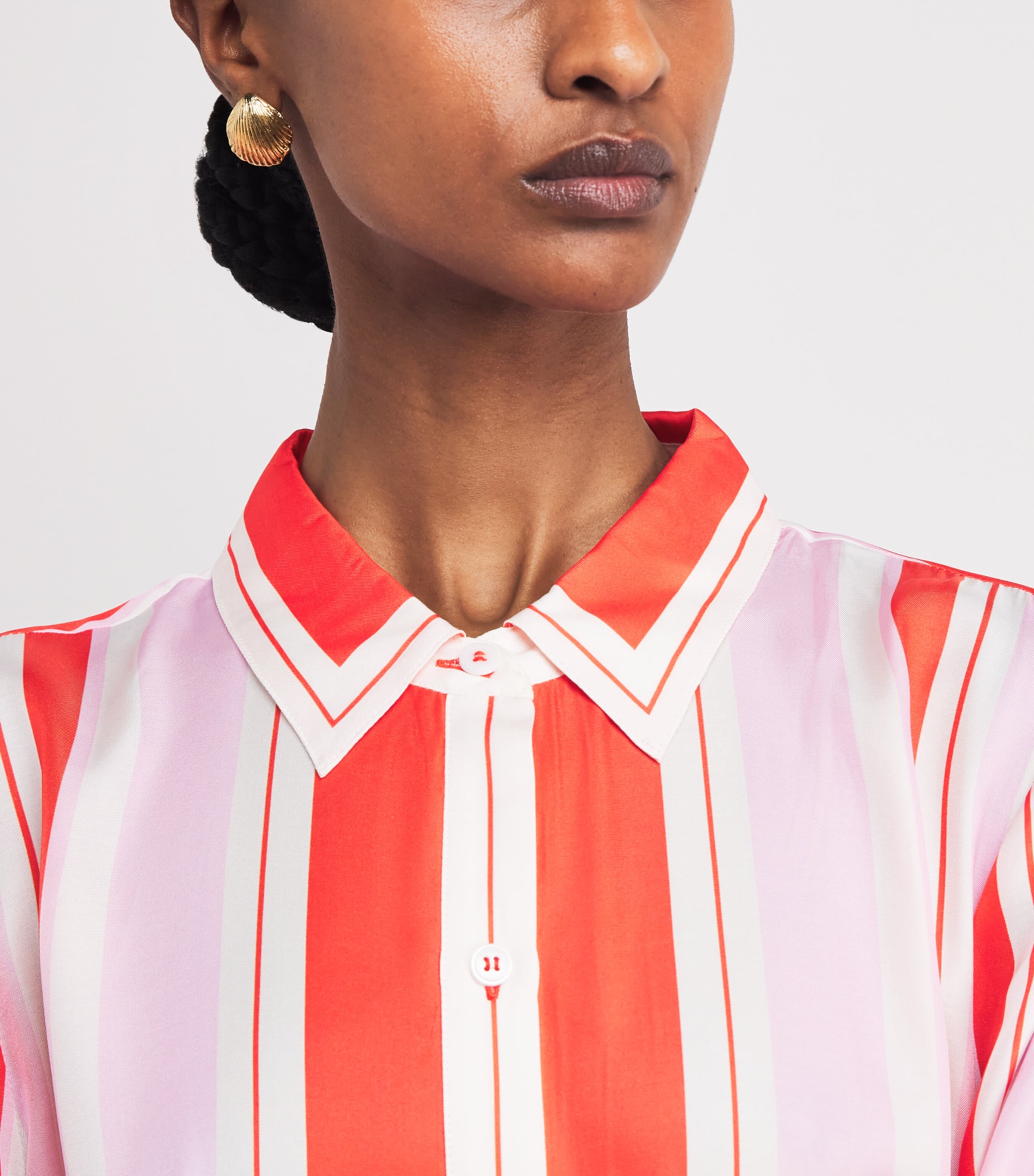 Simkhai Womens Silk-Blend Stripe Abrielle Midi Dress Tulip Stripe Image 5
