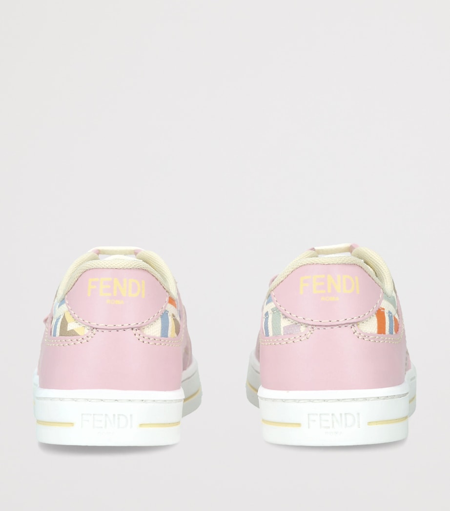 Fendi Kids Logo-Panelled Baby Sneakers Pink Comb Image 4