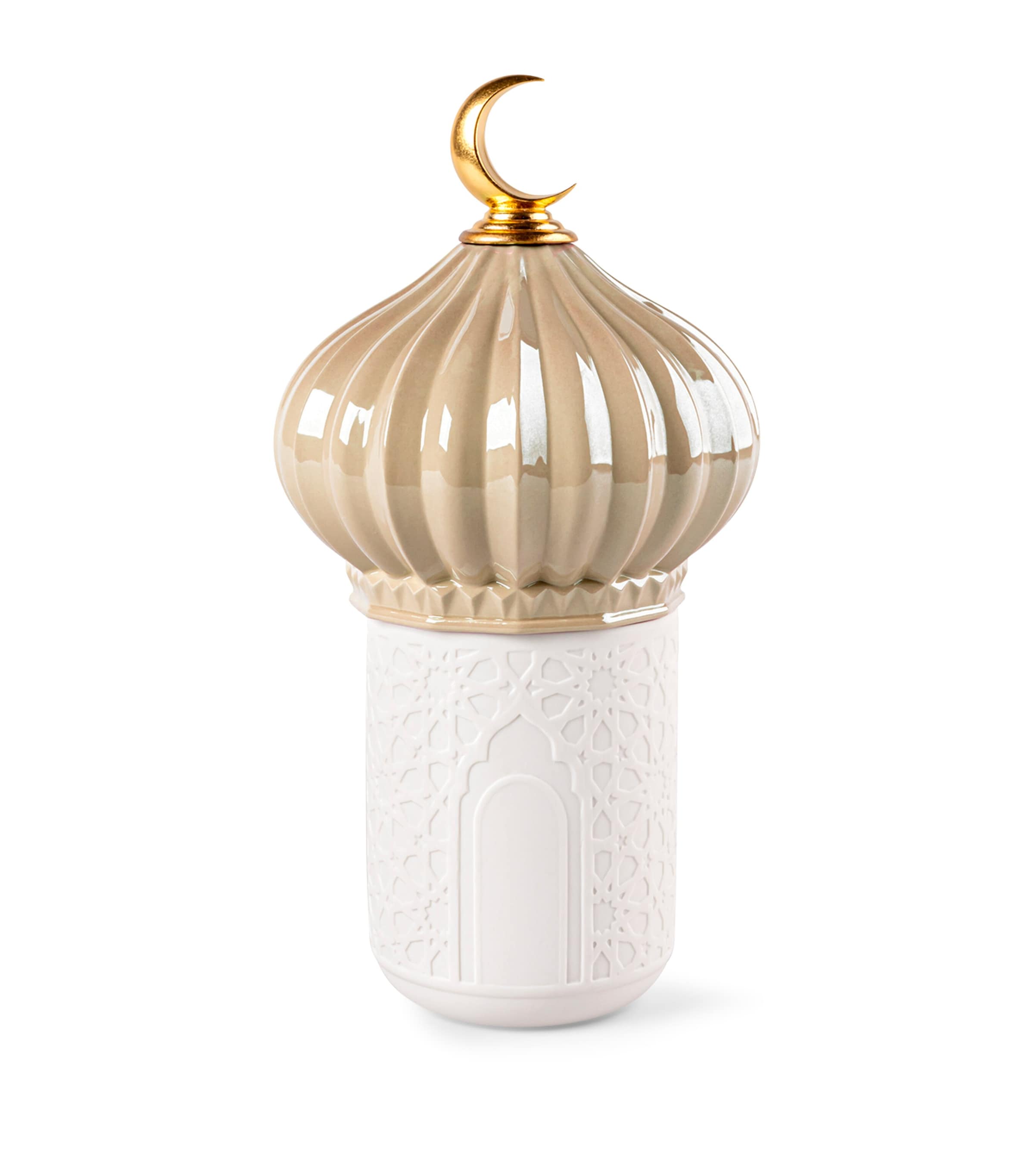 Lladró Majestic Nights Candle (300g) White & Gold Image 1