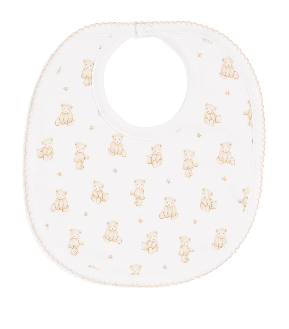 Pima Cotton Teddy Bear Time Bib K200BROWN Image 1