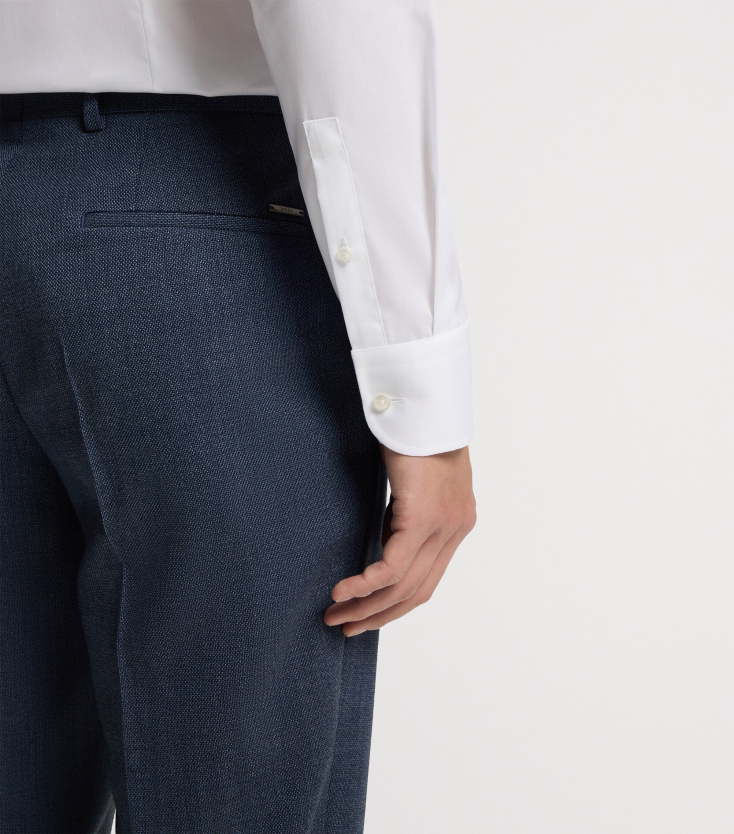 BOSS Mens Stretch-Wool Slim Trousers Image 6