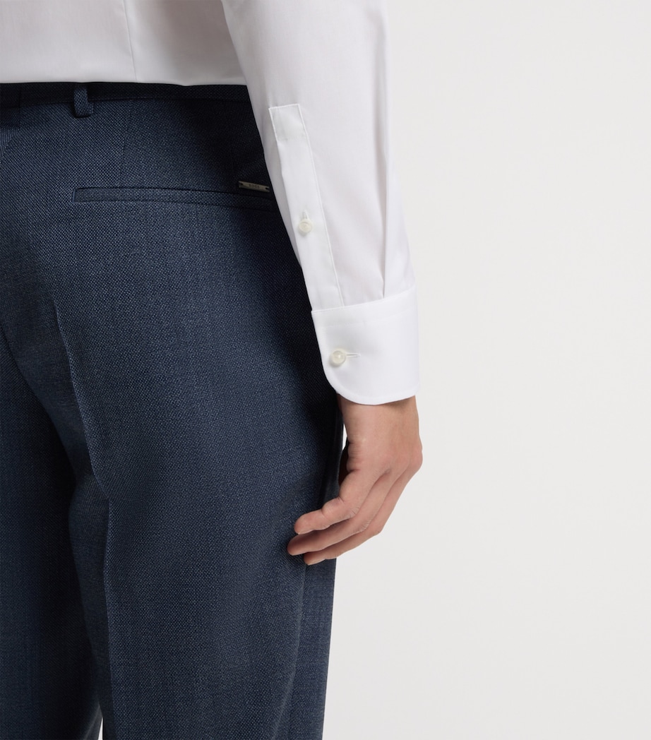 BOSS Mens Stretch-Wool Slim Trousers Image 6