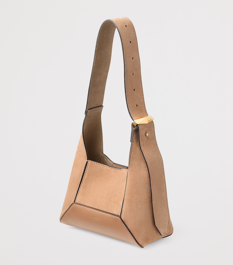 Small Leather Diamond Hobo Shoulder Bag TOFFEE/GOLD Image 2