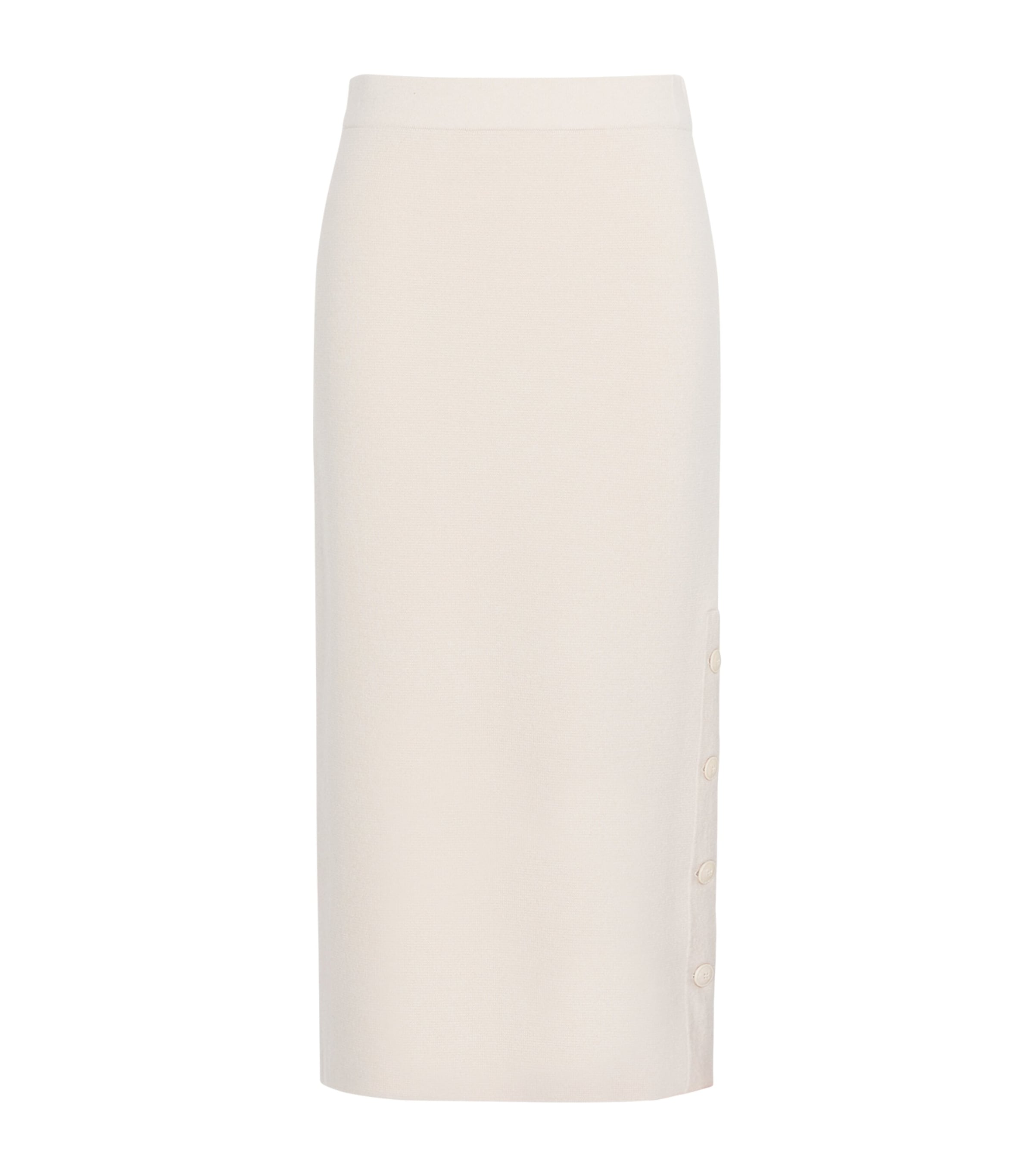 Max Mara Womens Wool-Cashmere Midi Skirt Beige Image 1