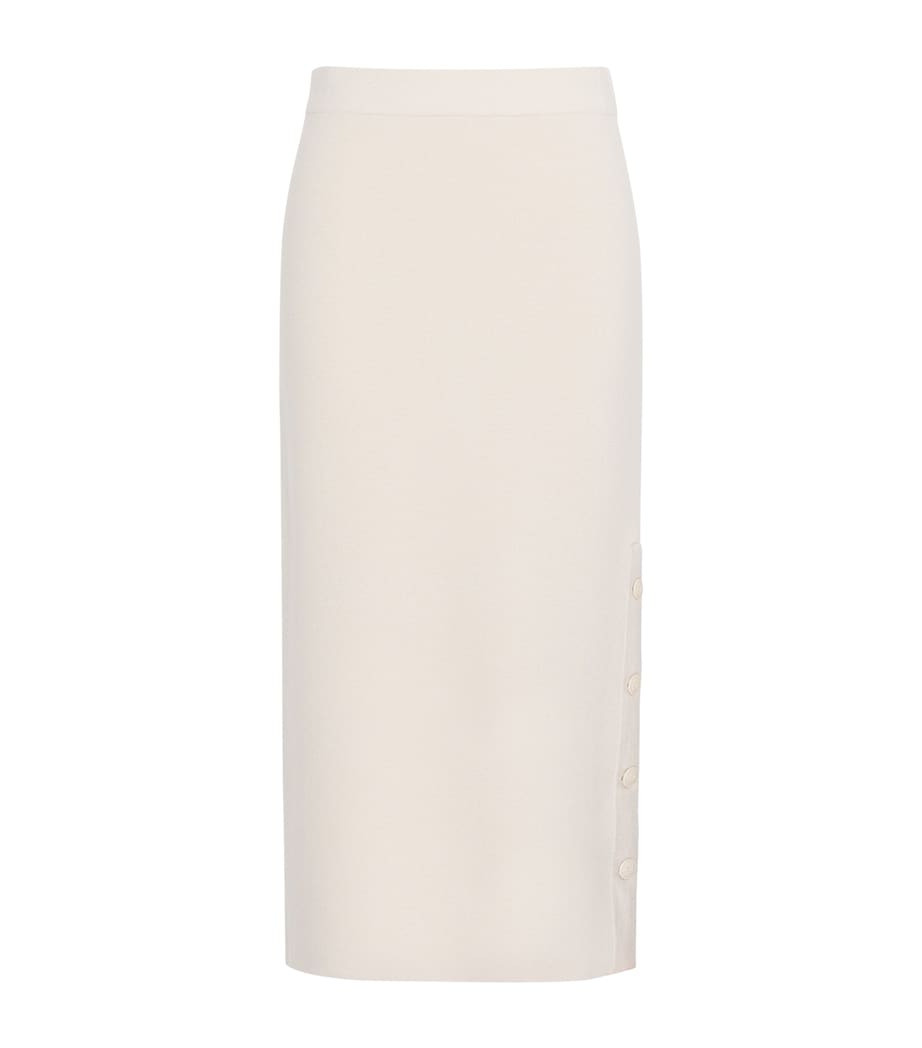 Max Mara Womens Wool-Cashmere Midi Skirt Beige Image 1