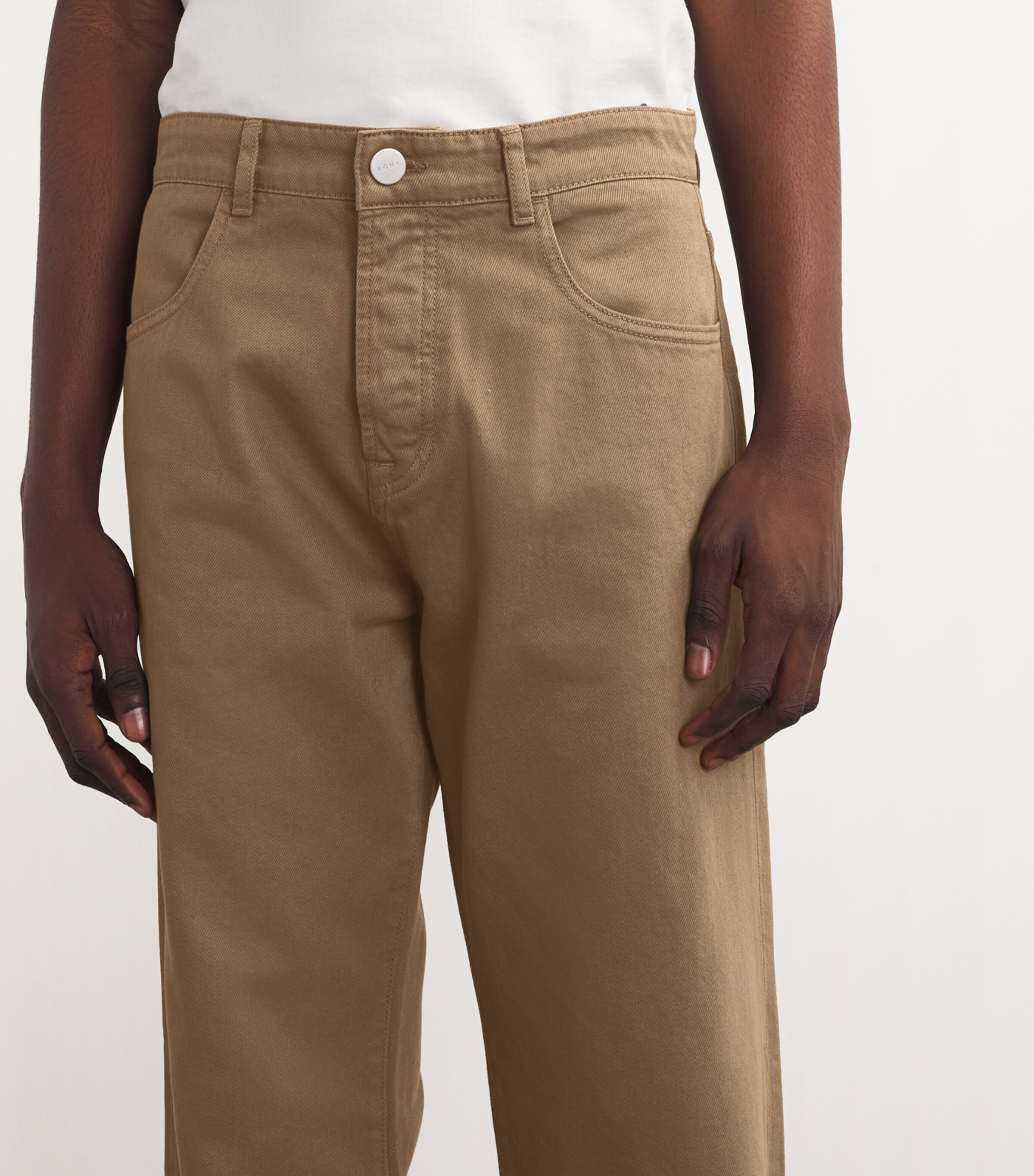 Róhe Mens Cotton Straight Jeans Taupe Image 6