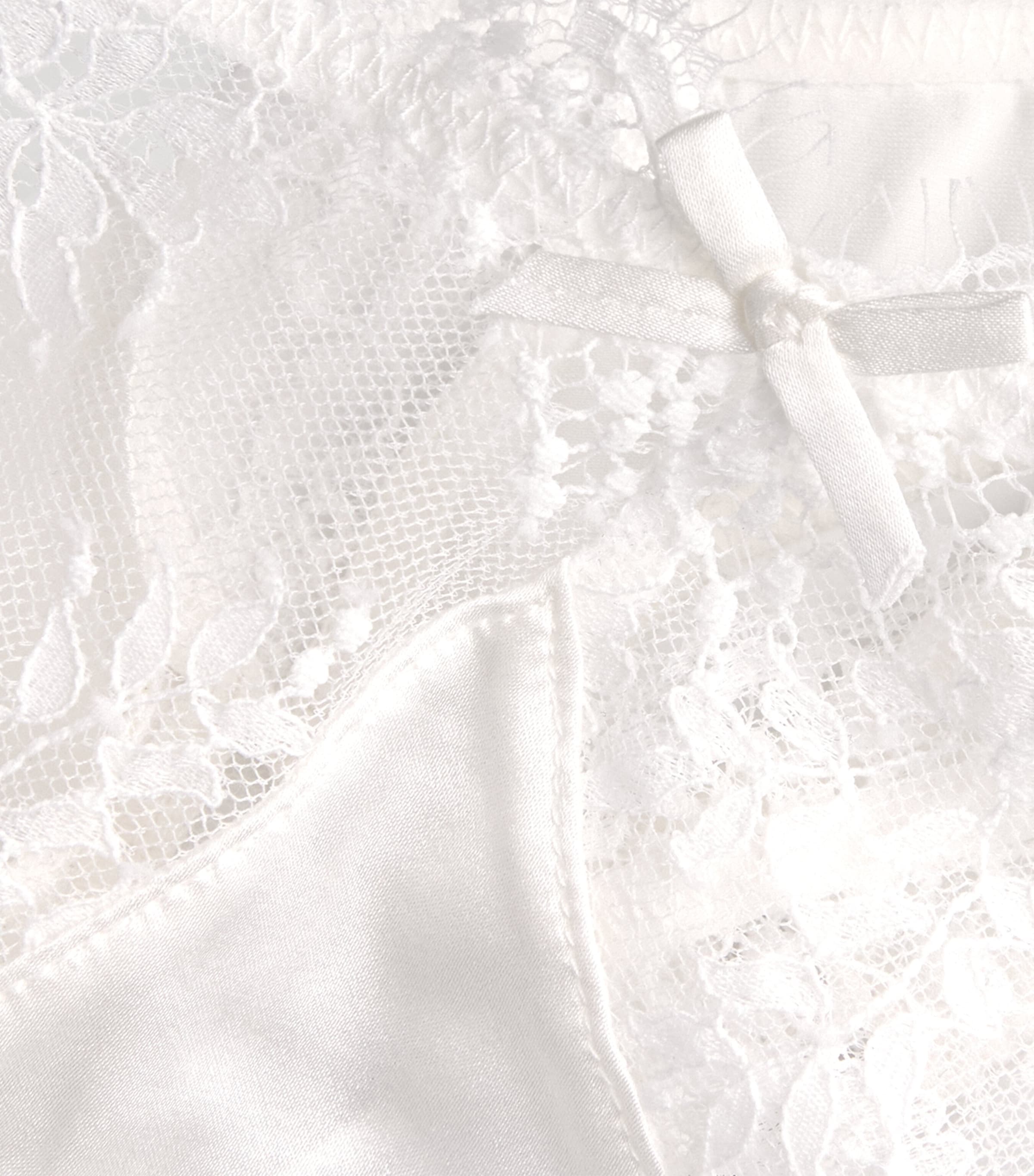 Fleur Du Mal Womens Lace Frankie Thong Ivory Image 4