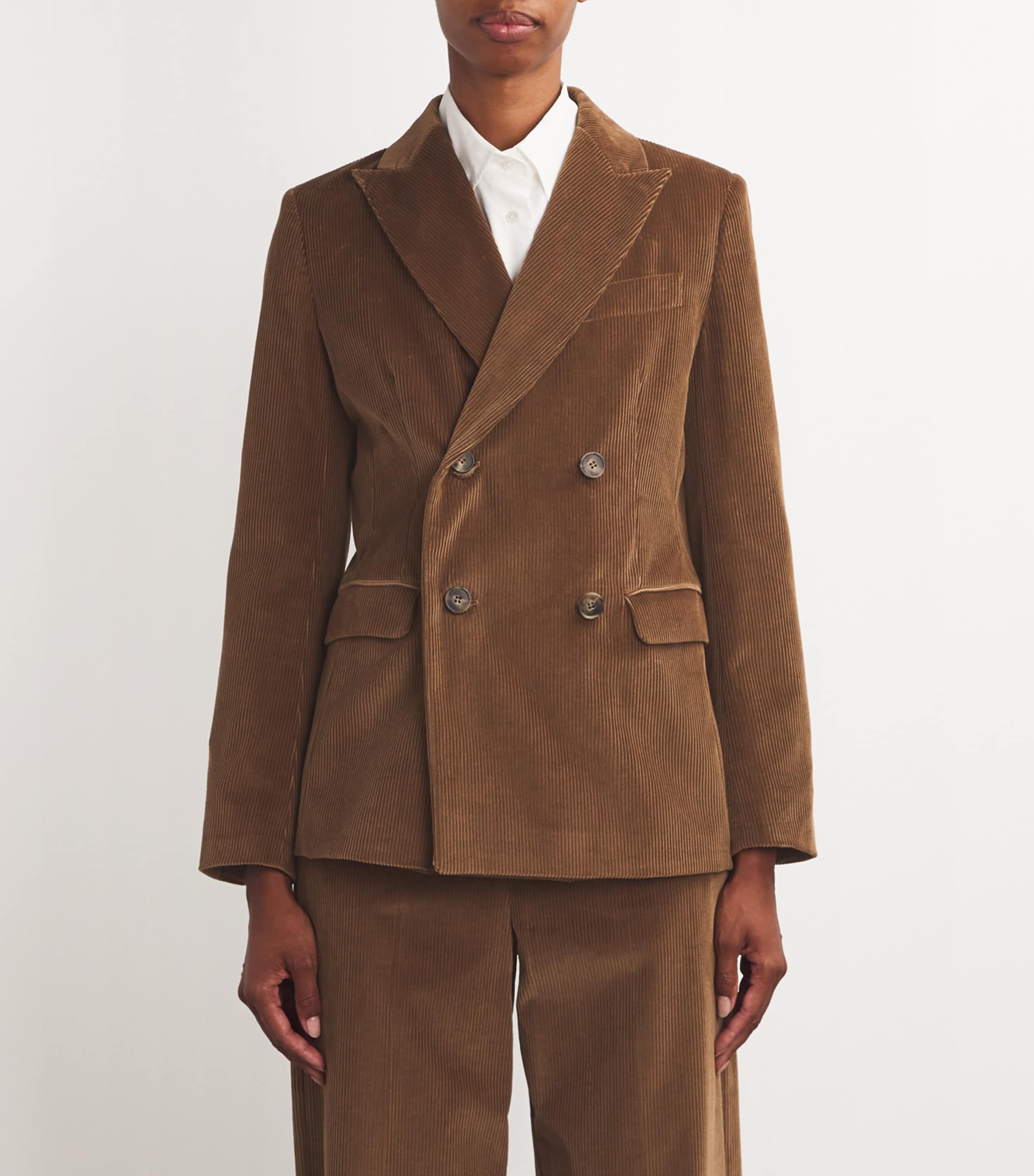 Weekend Max Mara Corduroy Double-Breasted Blazer | Harrods UK