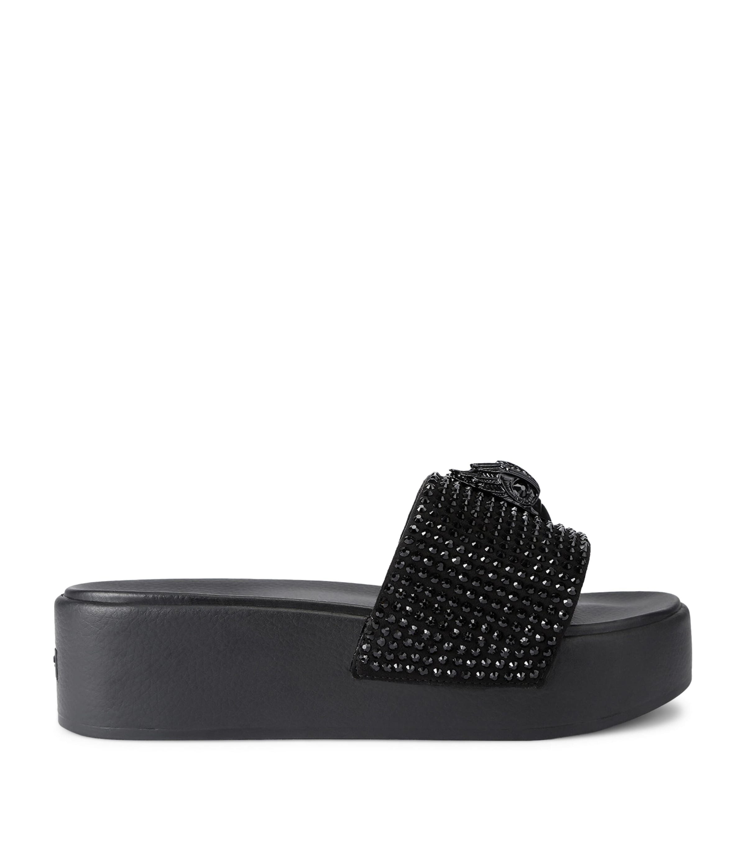 Kurt Geiger London Meena Eagle Platform Slides Black Image 1