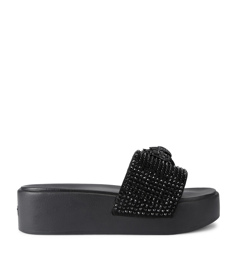 Kurt Geiger London Meena Eagle Platform Slides Black Image 1