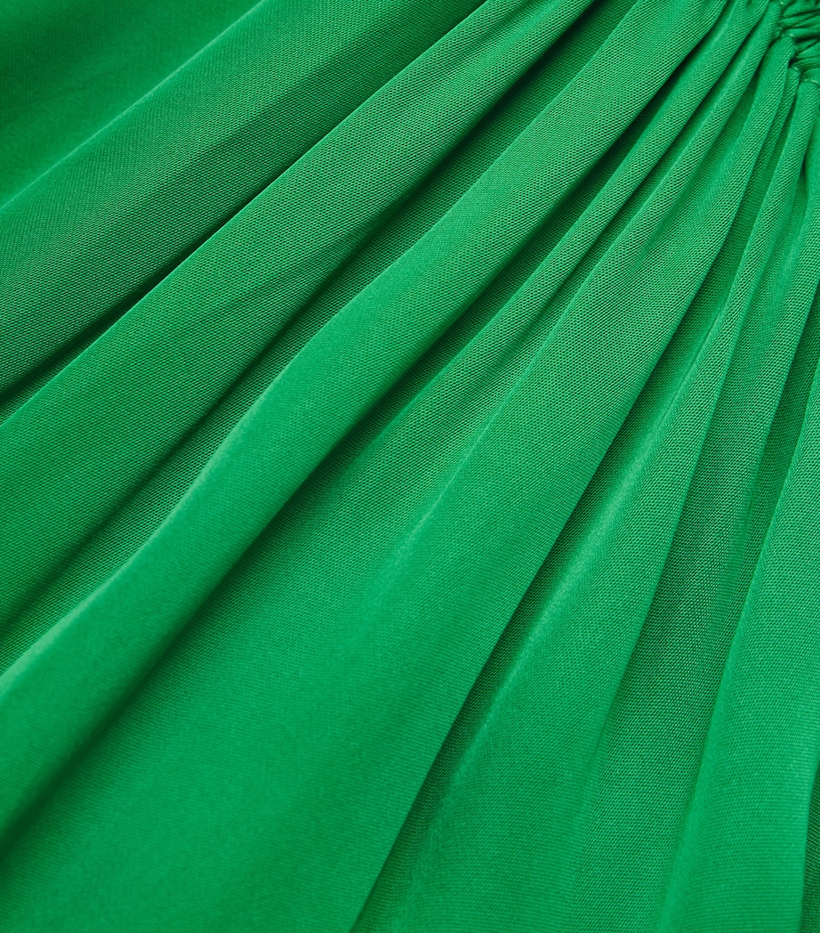 Satin-Effect Midi Dress GREEN Image 4