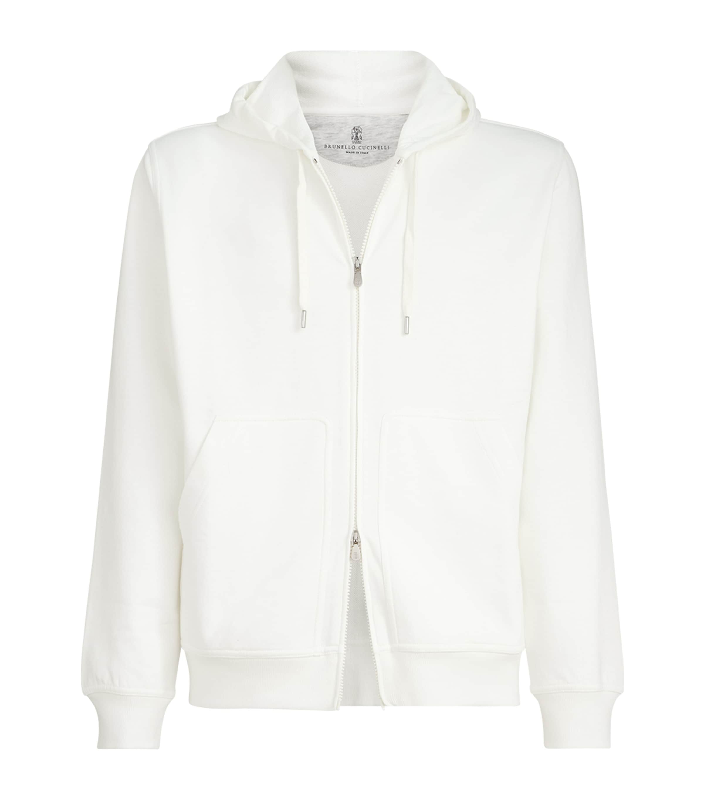 Brunello Cucinelli Mens Cotton-Blend Zip-Up Hoodie Image 1