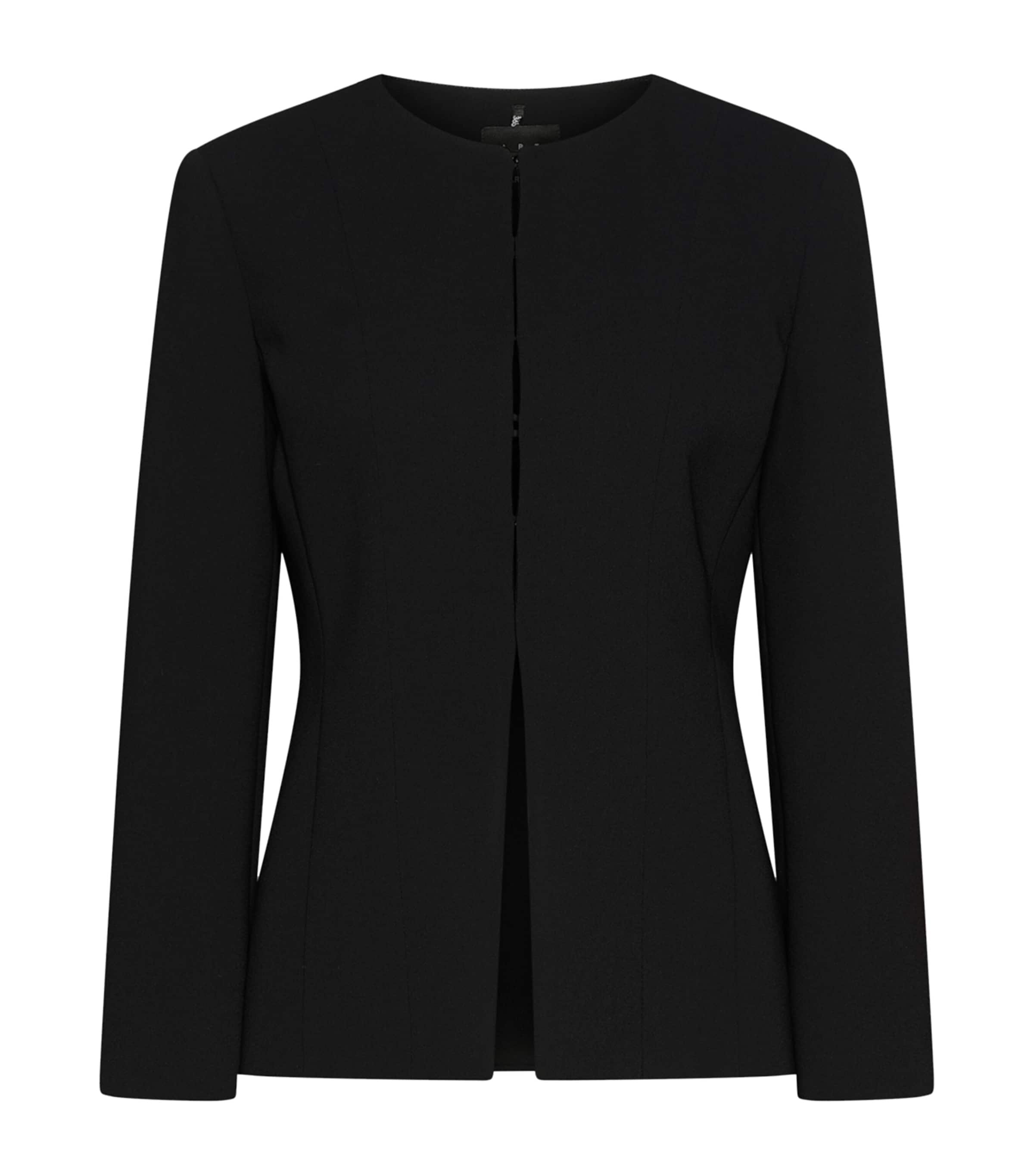 Marella Womens Round-Collar Blazer Black Image 1