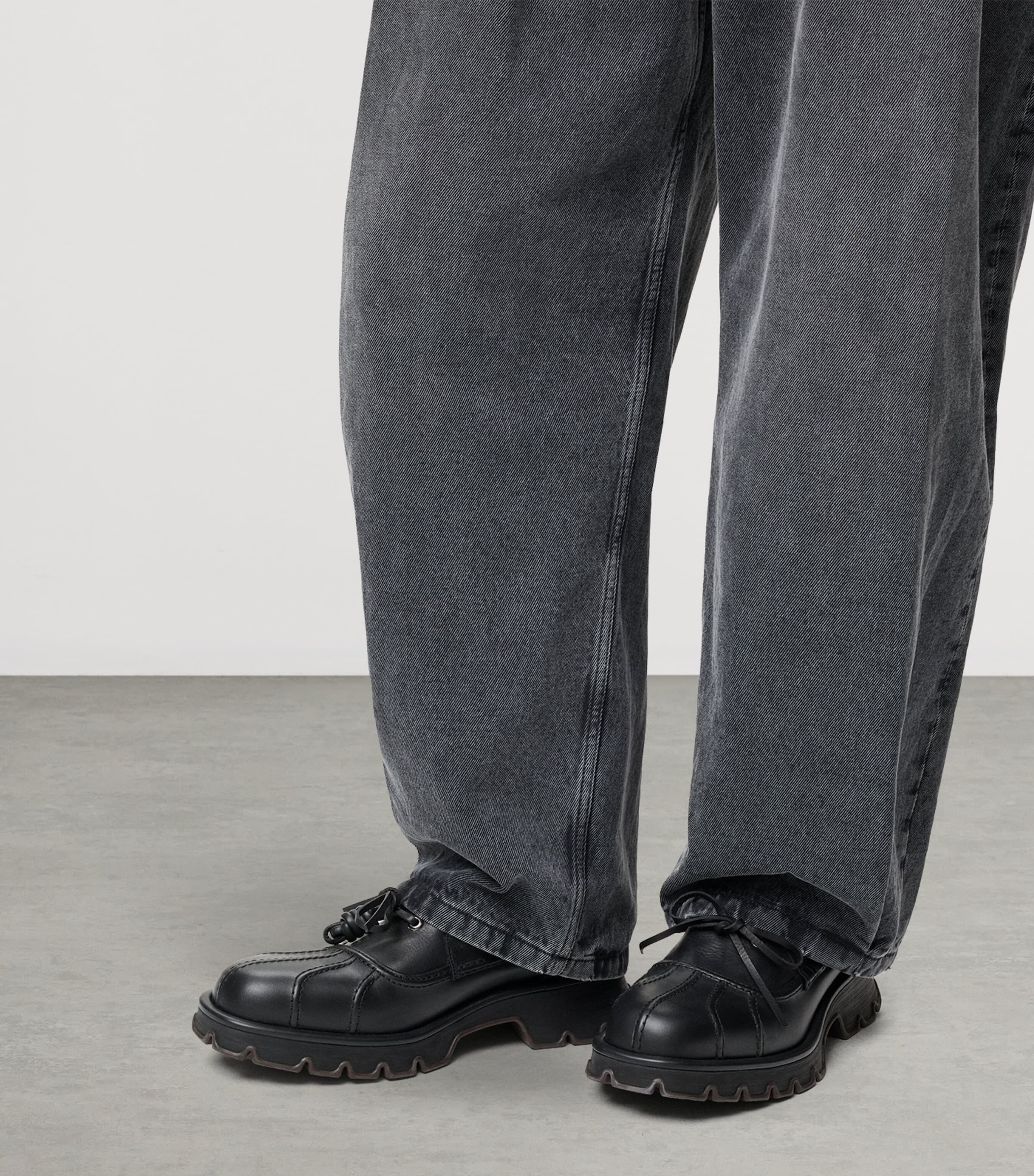 LOEWE Leather Bobby Loafers Black Image 2