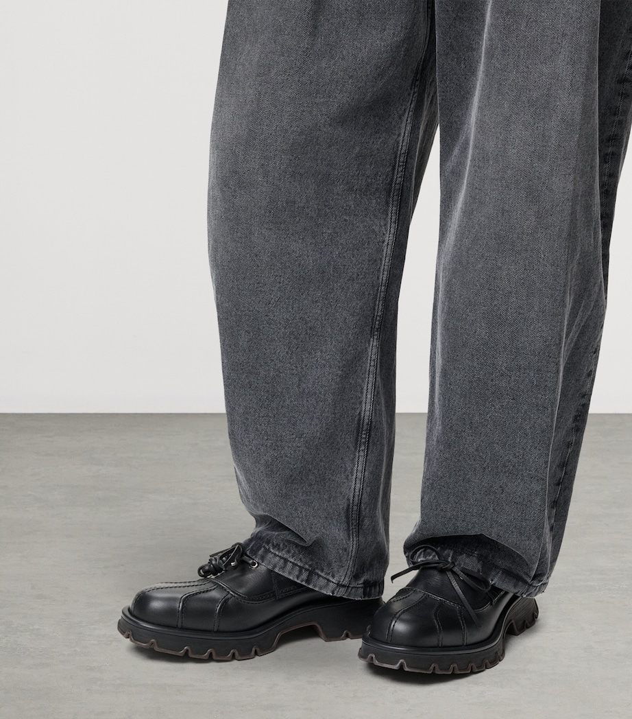 LOEWE Leather Bobby Loafers Black Image 2