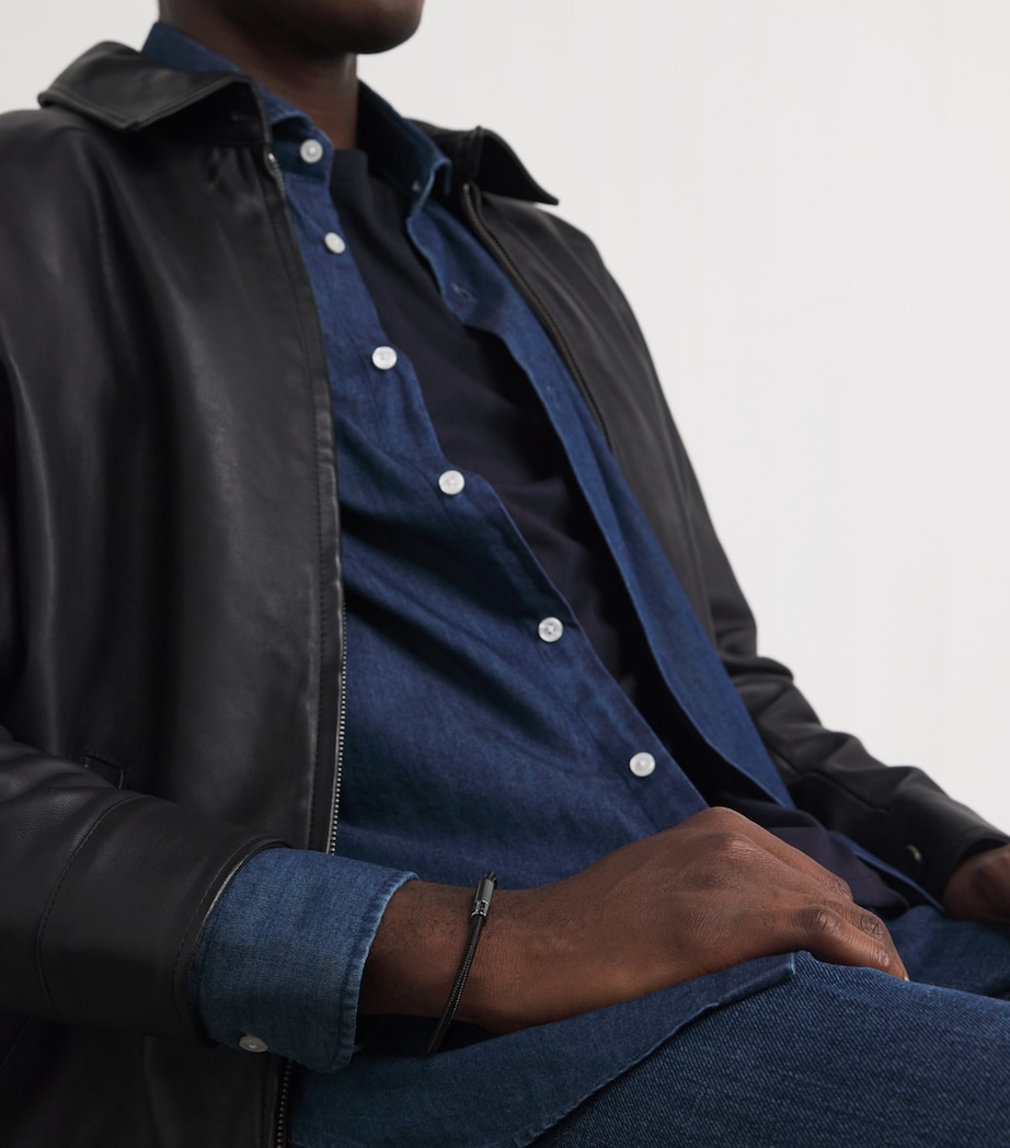 Copper Single-Wrap Braided Bracelet BLACK Image 2