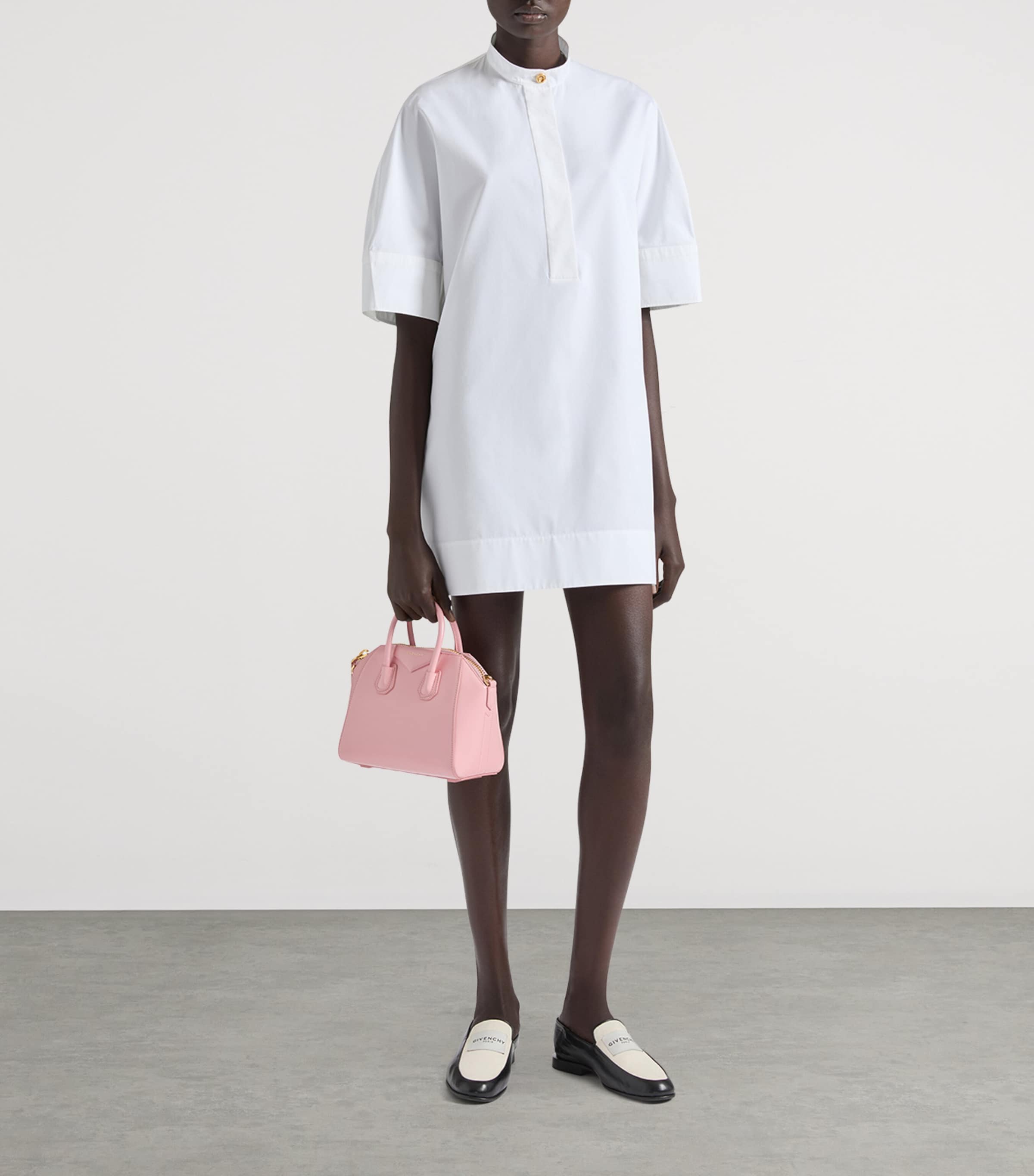 Mini Leather Antigona Top-Handle Bag FLAMINGO Image 2