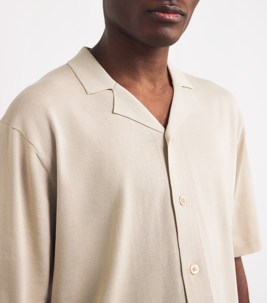 Cotton Short-Sleeve Shirt 01045 - SABBIA/SAND Image 6